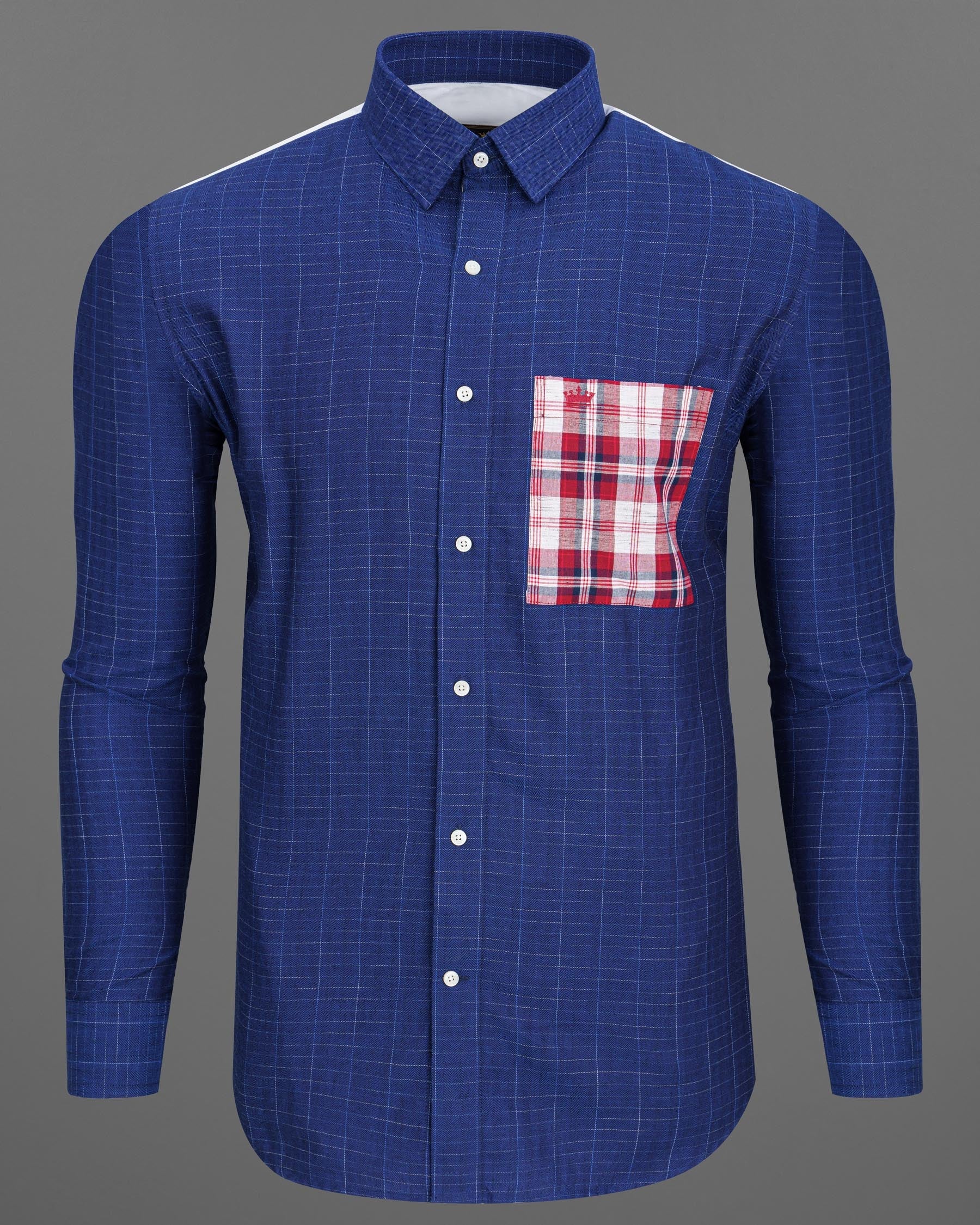 Lucky Point Blue Plaid Twill Textured Premium Cotton Shirt 6595-D20-38,6595-D20-H-38,6595-D20-39,6595-D20-H-39,6595-D20-40,6595-D20-H-40,6595-D20-42,6595-D20-H-42,6595-D20-44,6595-D20-H-44,6595-D20-46,6595-D20-H-46,6595-D20-48,6595-D20-H-48,6595-D20-50,6595-D20-H-50,6595-D20-52,6595-D20-H-52