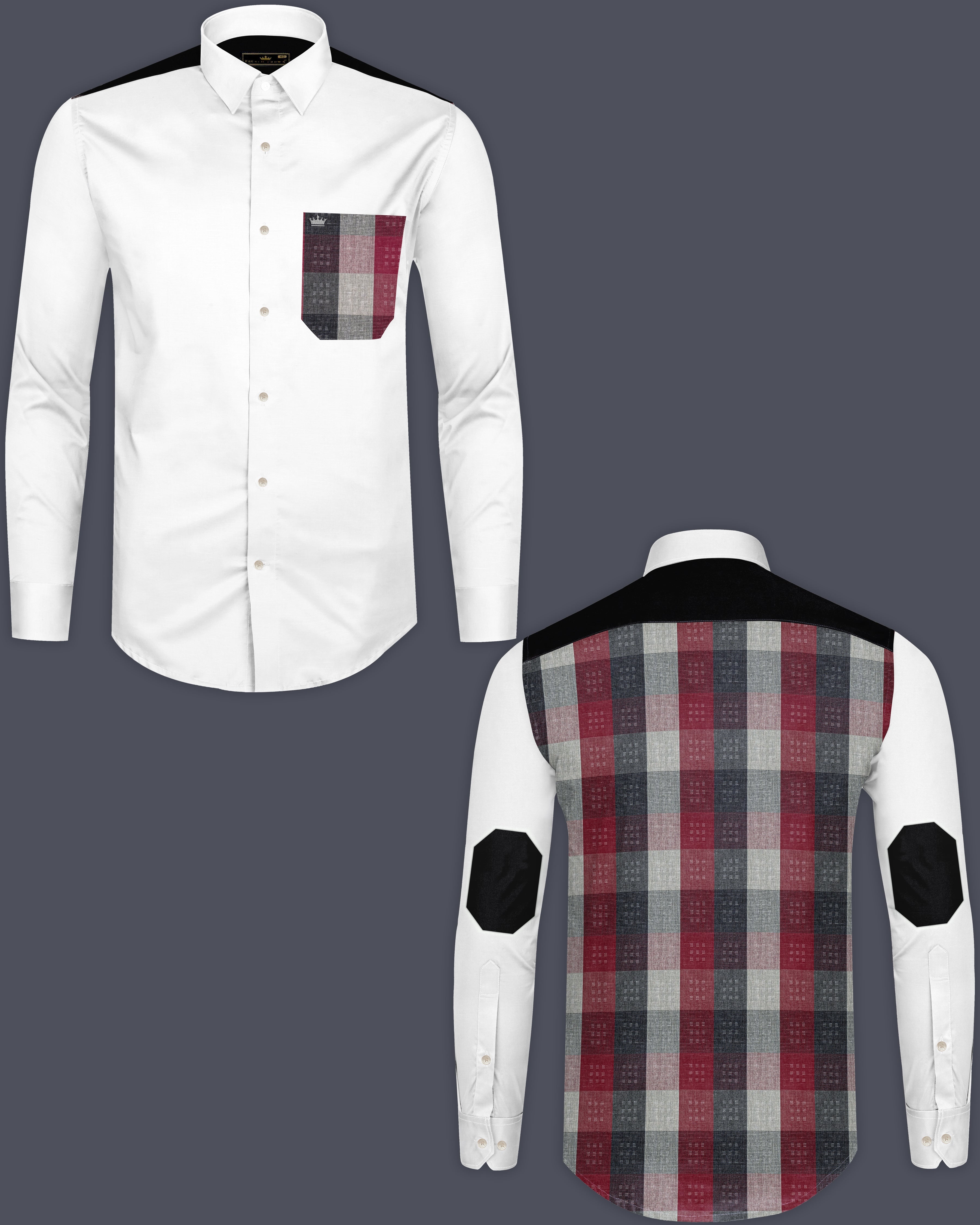 Bright White with Black Checkered Super Soft Premium Cotton Shirt