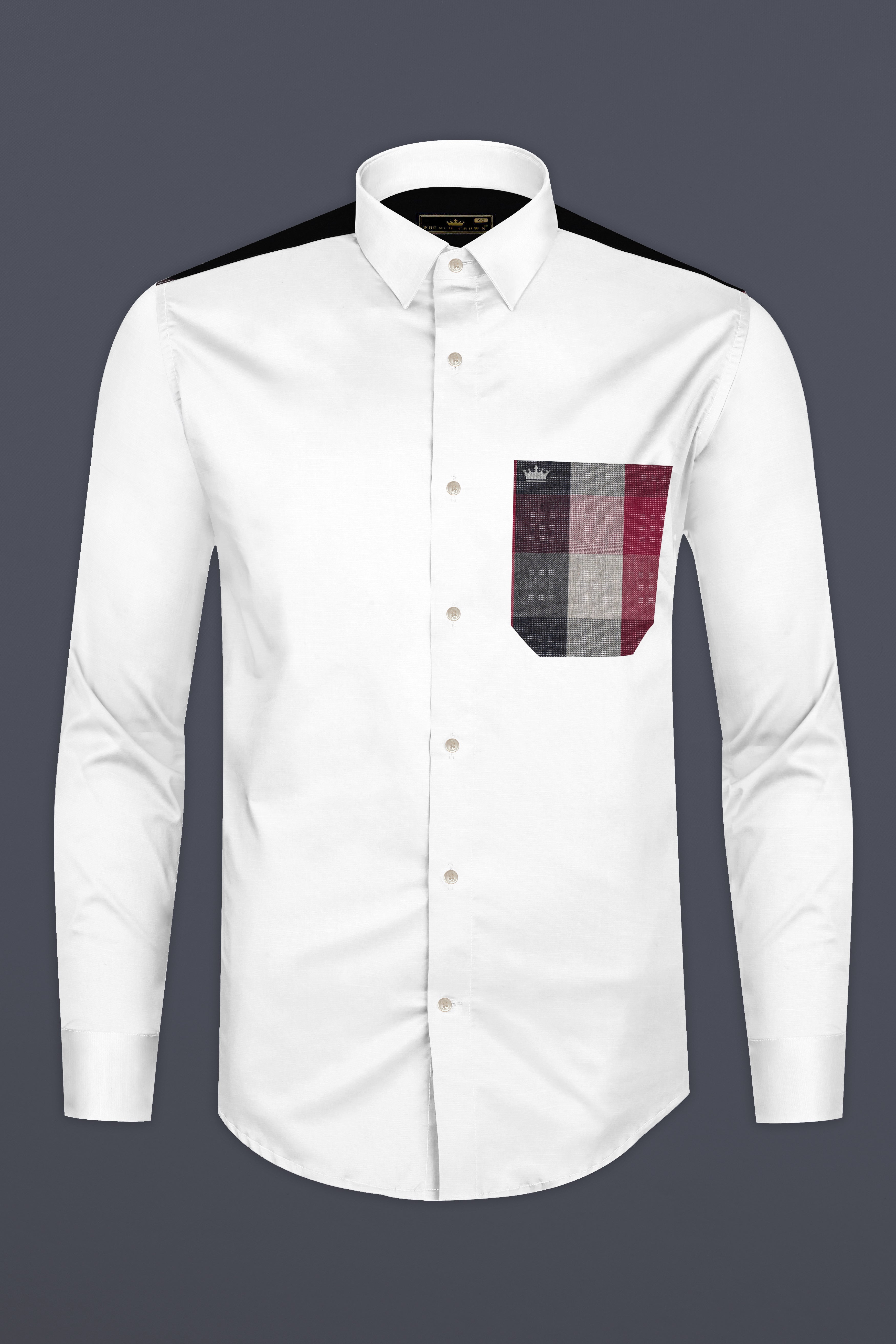 Bright White with Black Checkered Super Soft Premium Cotton Shirt