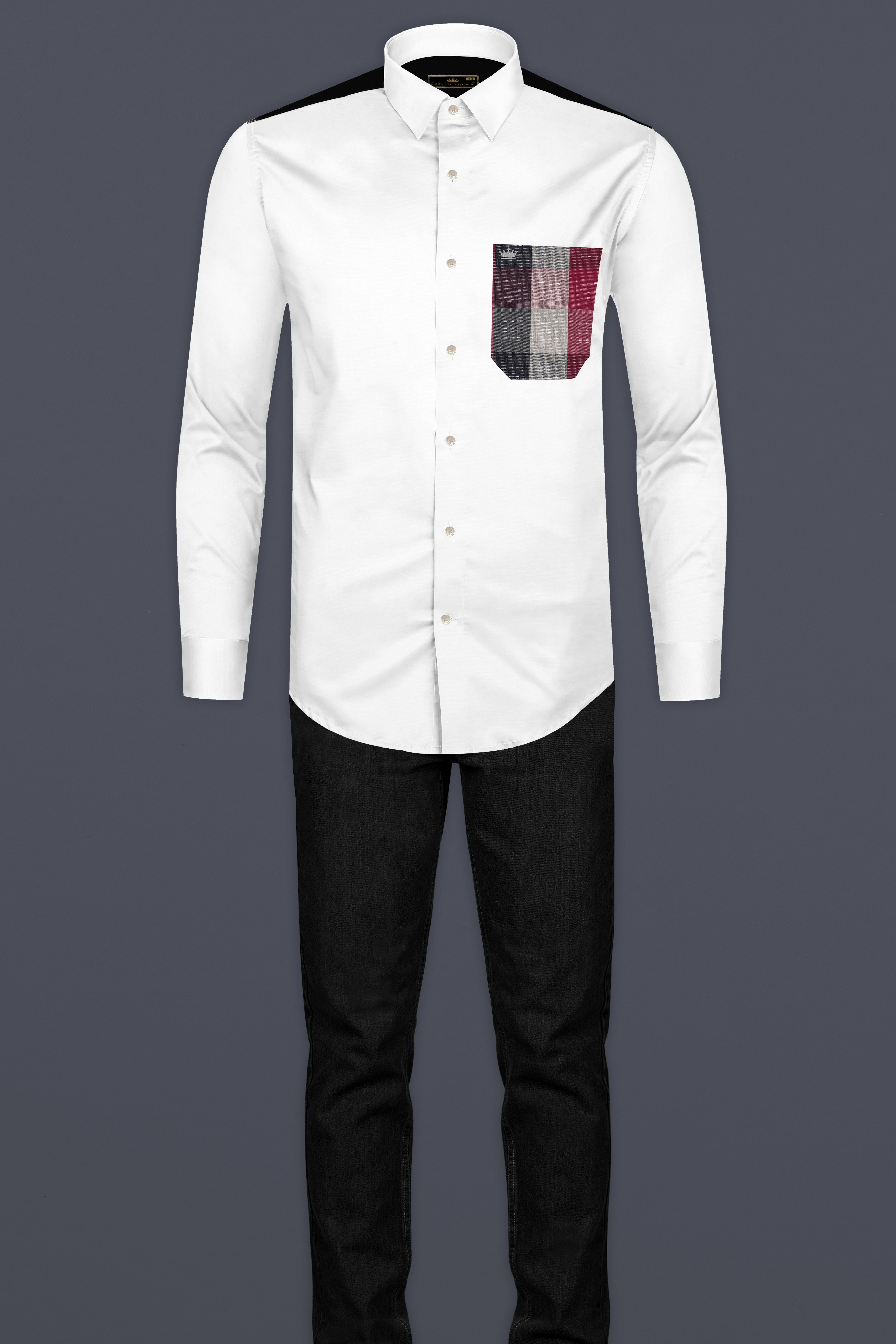 Bright White with Black Checkered Super Soft Premium Cotton Shirt