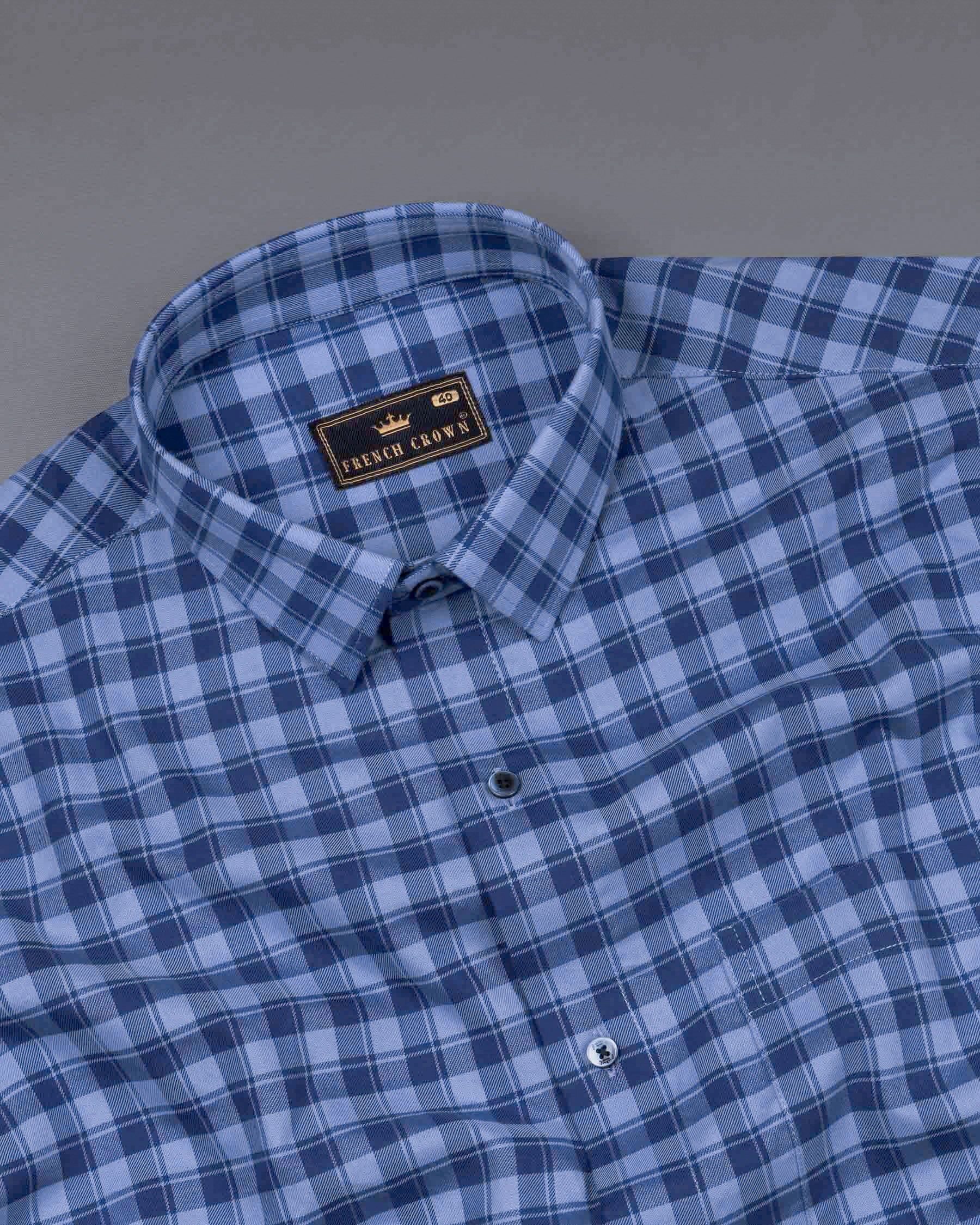 Meteorite Twill Checkered Premium Cotton Shirt 6624-BLE-38, 6624-BLE-H-38, 6624-BLE-39, 6624-BLE-H-39, 6624-BLE-40, 6624-BLE-H-40, 6624-BLE-42, 6624-BLE-H-42, 6624-BLE-44, 6624-BLE-H-44, 6624-BLE-46, 6624-BLE-H-46, 6624-BLE-48, 6624-BLE-H-48, 6624-BLE-50, 6624-BLE-H-50, 6624-BLE-52, 6624-BLE-H-52