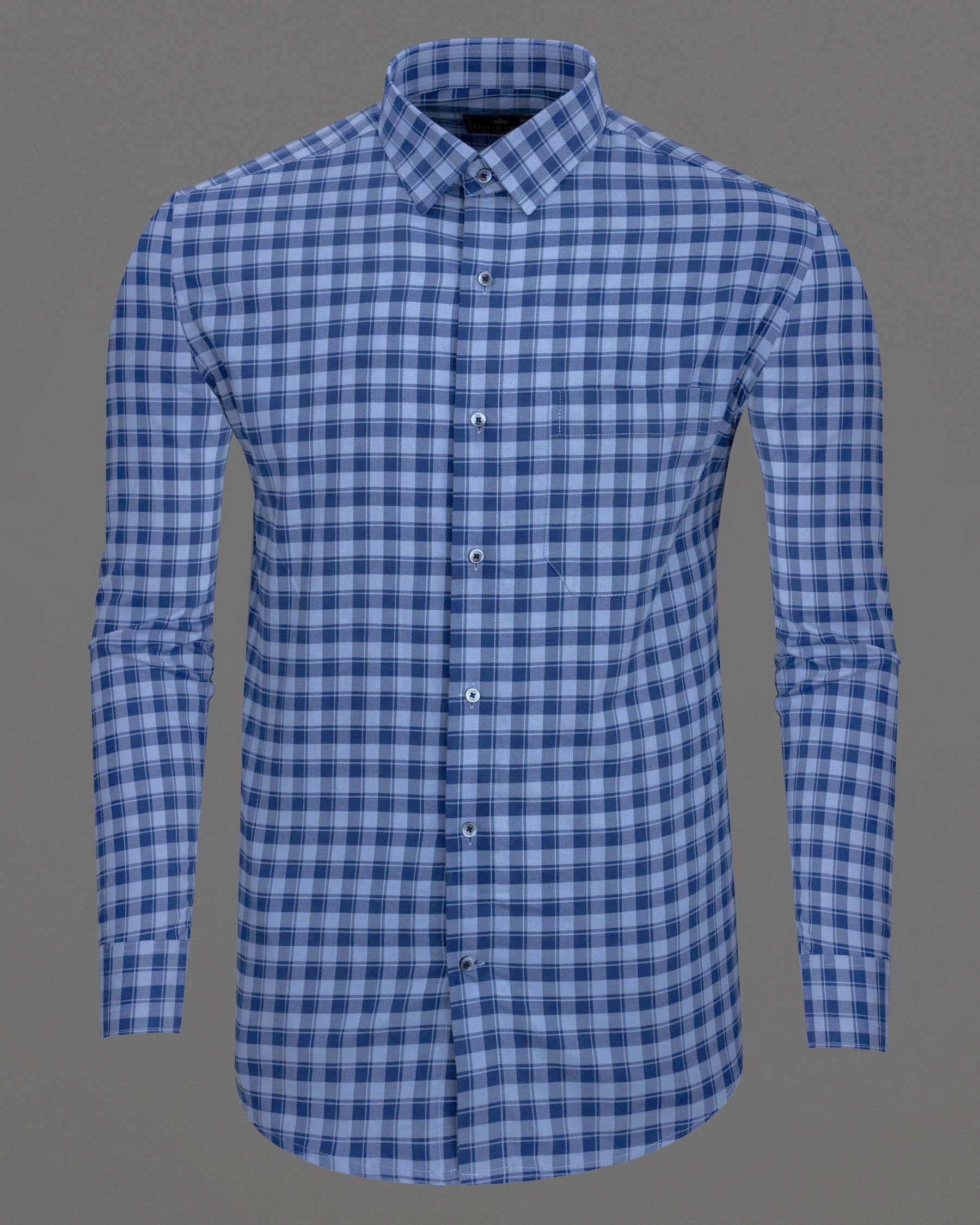 Meteorite Twill Checkered Premium Cotton Shirt 6624-BLE-38, 6624-BLE-H-38, 6624-BLE-39, 6624-BLE-H-39, 6624-BLE-40, 6624-BLE-H-40, 6624-BLE-42, 6624-BLE-H-42, 6624-BLE-44, 6624-BLE-H-44, 6624-BLE-46, 6624-BLE-H-46, 6624-BLE-48, 6624-BLE-H-48, 6624-BLE-50, 6624-BLE-H-50, 6624-BLE-52, 6624-BLE-H-52