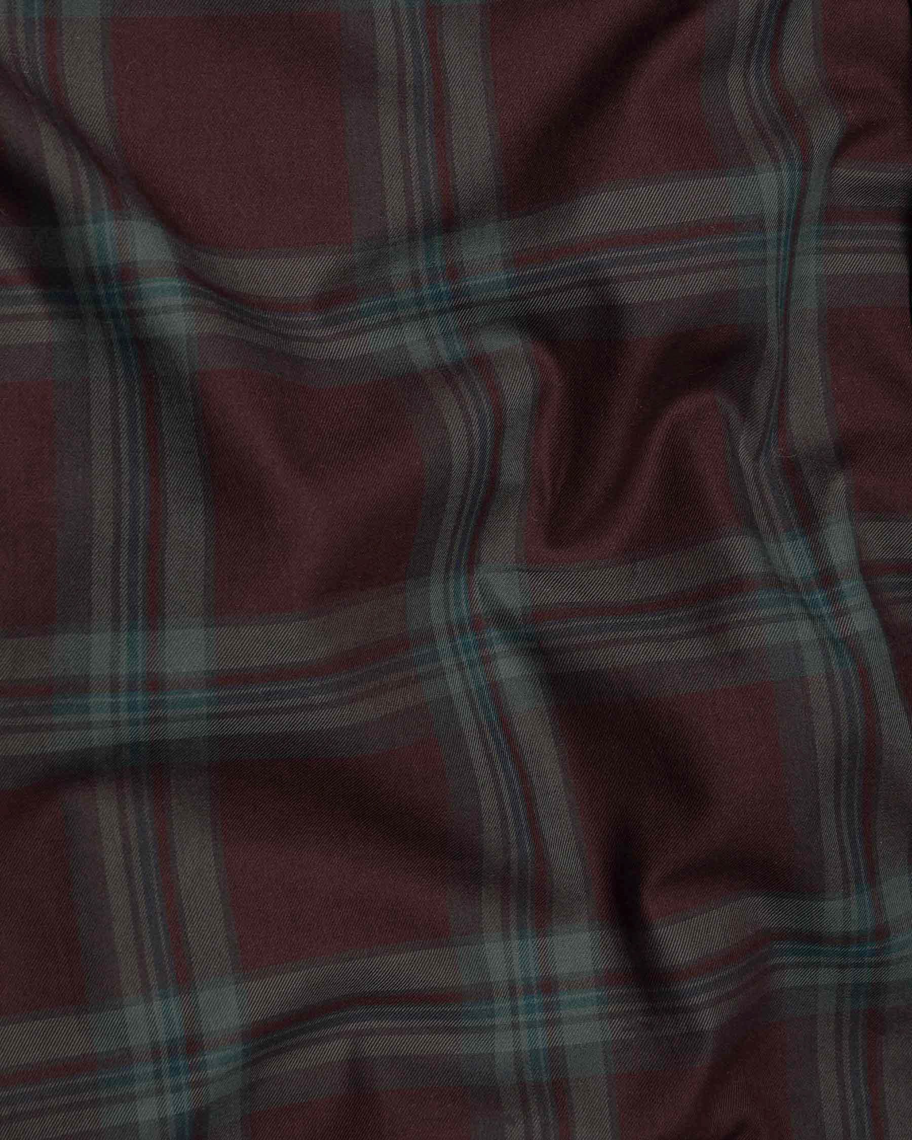 Coffee Bean Twill Windowpane Premium Cotton Shirt 6636-38,6636-H-38,6636-39,6636-H-39,6636-40,6636-H-40,6636-42,6636-H-42,6636-44,6636-H-44,6636-46,6636-H-46,6636-48,6636-H-48,6636-50,6636-H-50,6636-52,6636-H-52