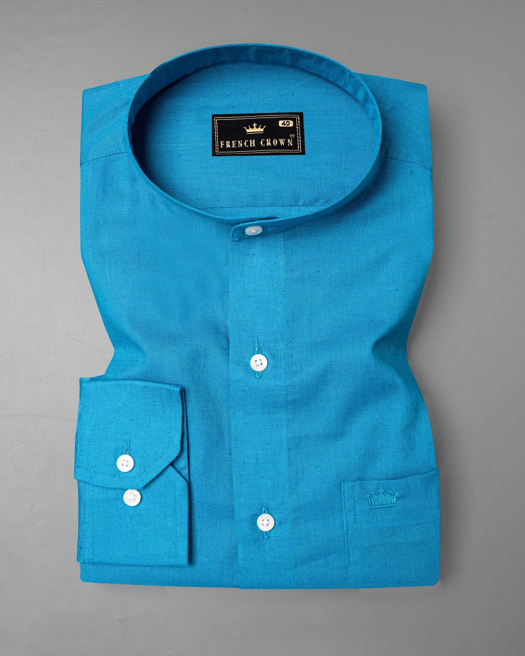 Cerulean Blue Luxurious Linen Shirt 6648-M-38,6648-M-H-38,6648-M-39,6648-M-H-39,6648-M-40,6648-M-H-40,6648-M-42,6648-M-H-42,6648-M-44,6648-M-H-44,6648-M-46,6648-M-H-46,6648-M-48,6648-M-H-48,6648-M-50,6648-M-H-50,6648-M-52,6648-M-H-52