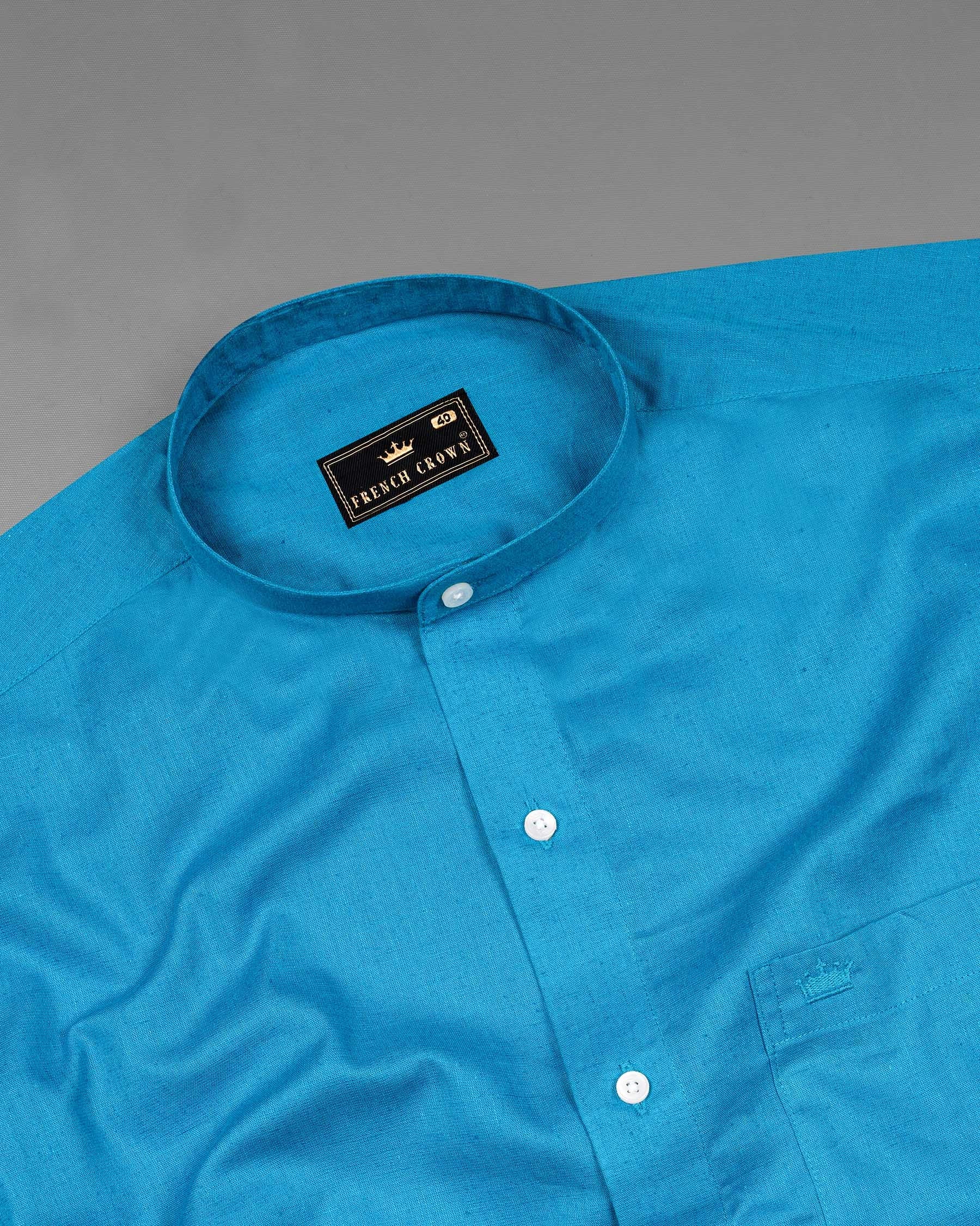 Cerulean Blue Luxurious Linen Shirt 6648-M-38,6648-M-H-38,6648-M-39,6648-M-H-39,6648-M-40,6648-M-H-40,6648-M-42,6648-M-H-42,6648-M-44,6648-M-H-44,6648-M-46,6648-M-H-46,6648-M-48,6648-M-H-48,6648-M-50,6648-M-H-50,6648-M-52,6648-M-H-52