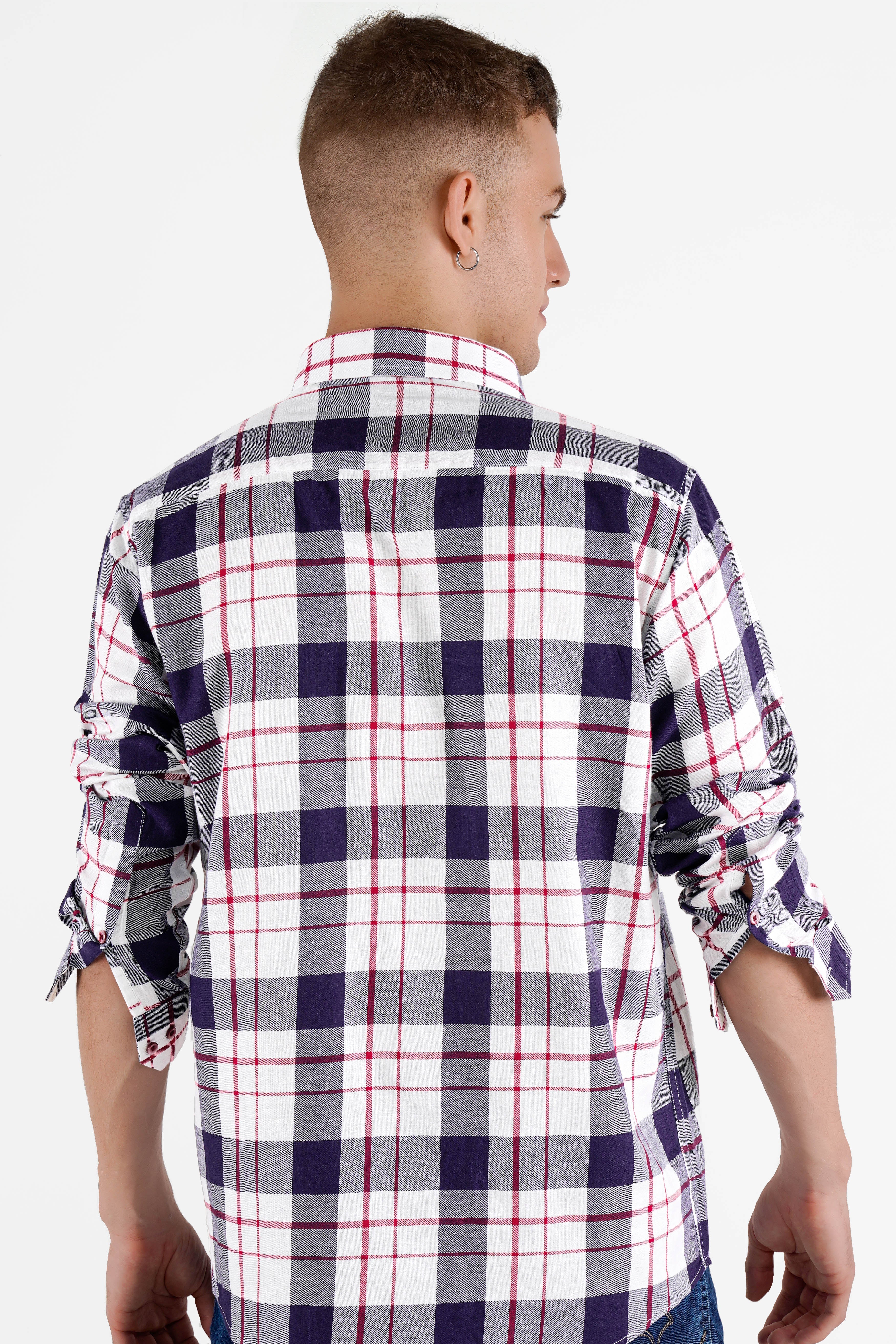 Ebony Clay Twill Plaid Premium Cotton Shirt