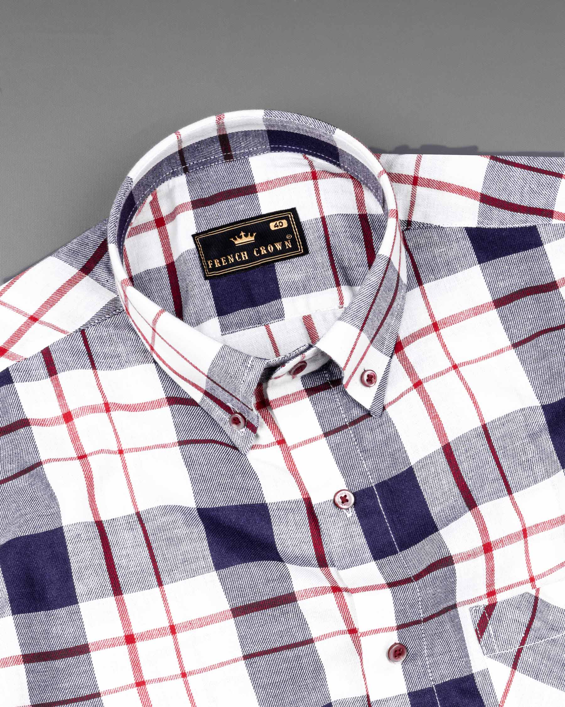 Ebony Clay Twill Plaid Premium Cotton Shirt