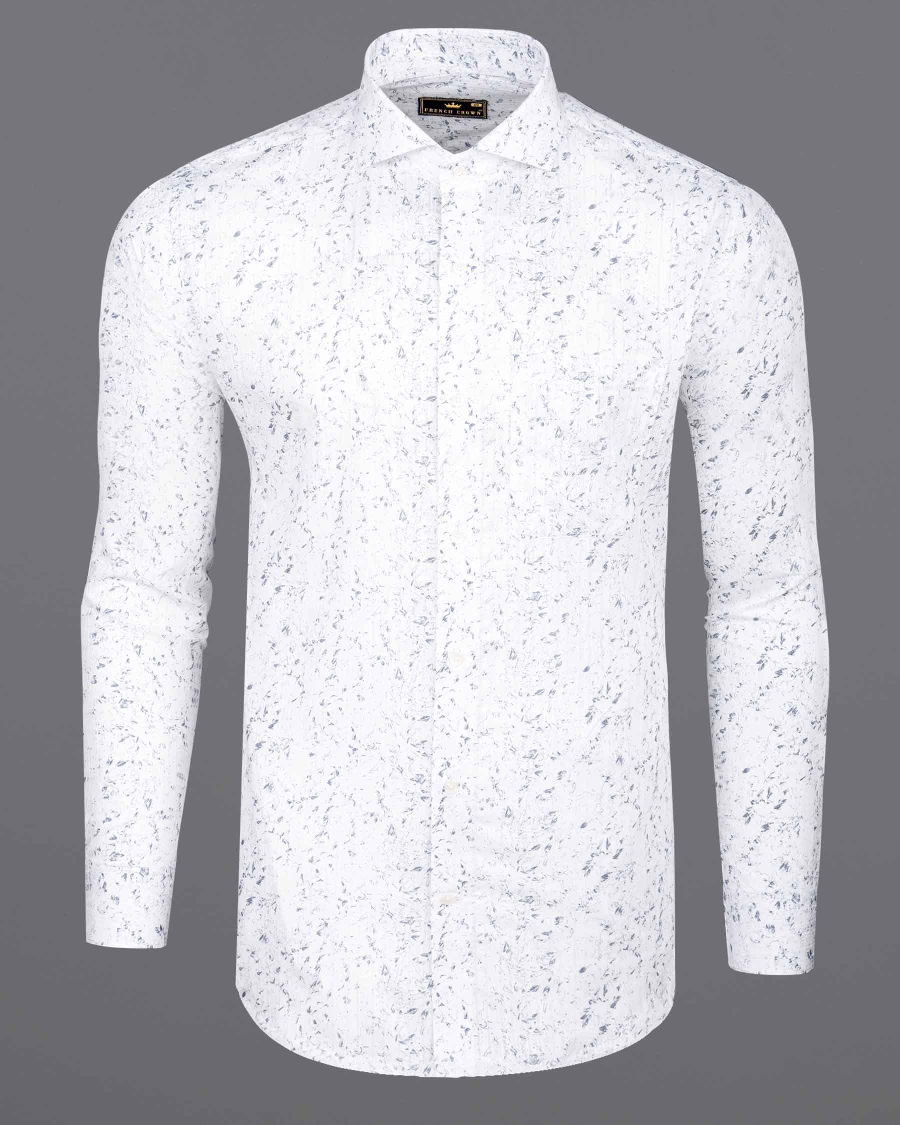 Bright White Splash Printed Dobby Textured Premium Giza Cotton Shirt 6674-CA-38,6674-CA-H-38,6674-CA-39,6674-CA-H-39,6674-CA-40,6674-CA-H-40,6674-CA-42,6674-CA-H-42,6674-CA-44,6674-CA-H-44,6674-CA-46,6674-CA-H-46,6674-CA-48,6674-CA-H-48,6674-CA-50,6674-CA-H-50,6674-CA-52,6674-CA-H-52