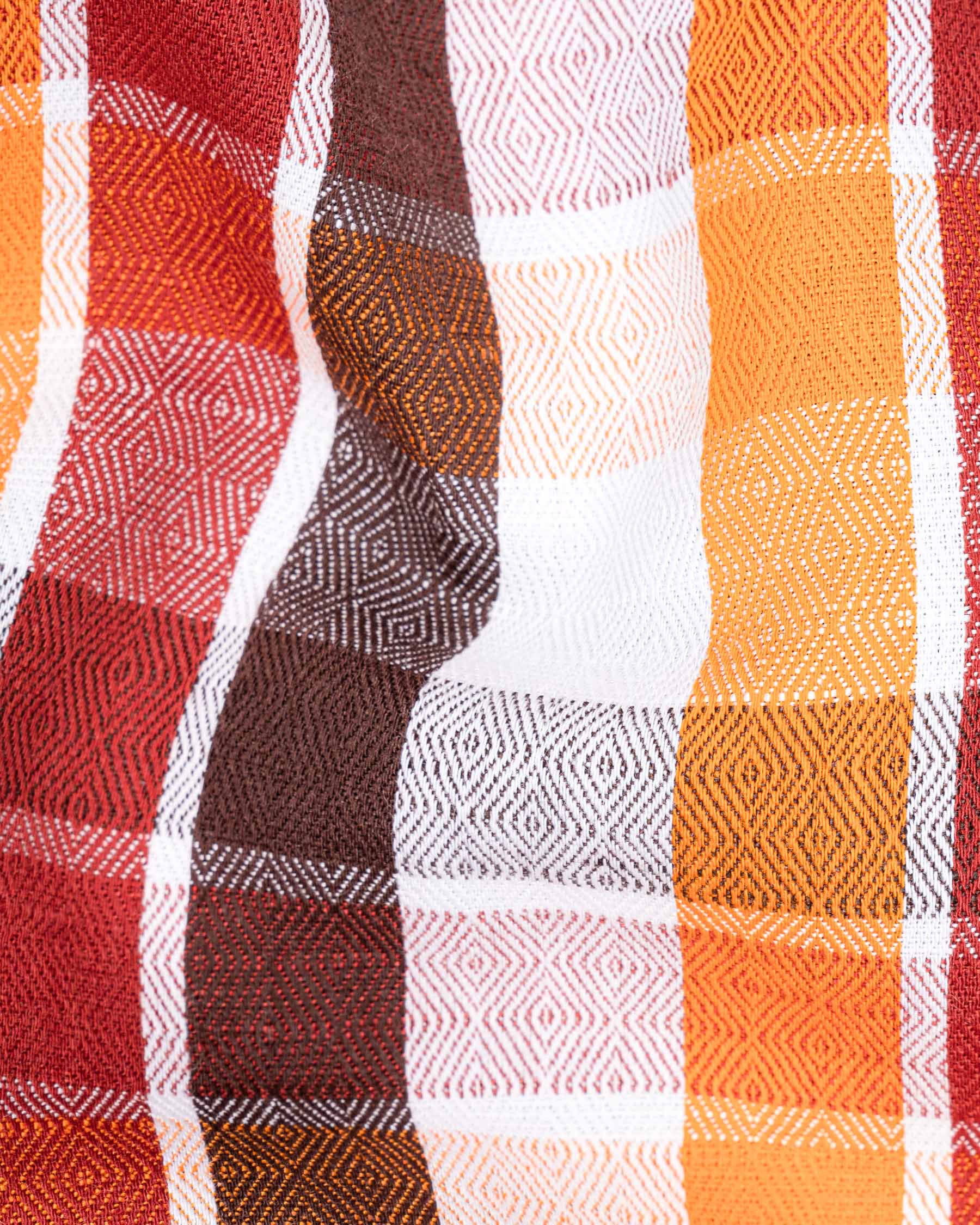 Fire Bush Orange and Rose Madder Red Plaid Dobby Textured Premium Giza Cotton Shirt 6676-BD-38,6676-BD-H-38,6676-BD-39,6676-BD-H-39,6676-BD-40,6676-BD-H-40,6676-BD-42,6676-BD-H-42,6676-BD-44,6676-BD-H-44,6676-BD-46,6676-BD-H-46,6676-BD-48,6676-BD-H-48,6676-BD-50,6676-BD-H-50,6676-BD-52,6676-BD-H-52