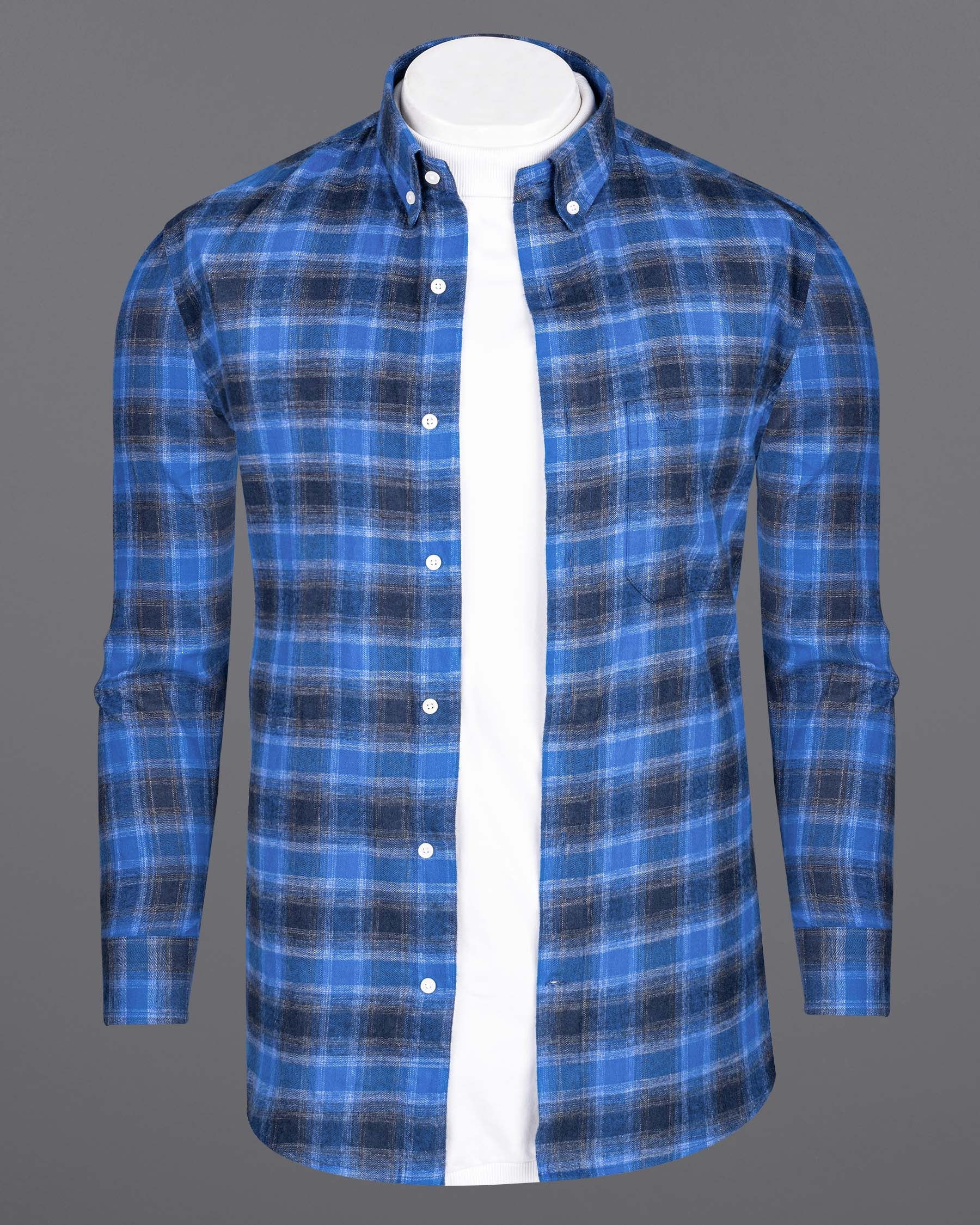 Tufts Blue and Cloud Burst Plaid Flannel Overshirt 6677-BD-38,6677-BD-H-38,6677-BD-39,6677-BD-H-39,6677-BD-40,6677-BD-H-40,6677-BD-42,6677-BD-H-42,6677-BD-44,6677-BD-H-44,6677-BD-46,6677-BD-H-46,6677-BD-48,6677-BD-H-48,6677-BD-50,6677-BD-H-50,6677-BD-52,6677-BD-H-52