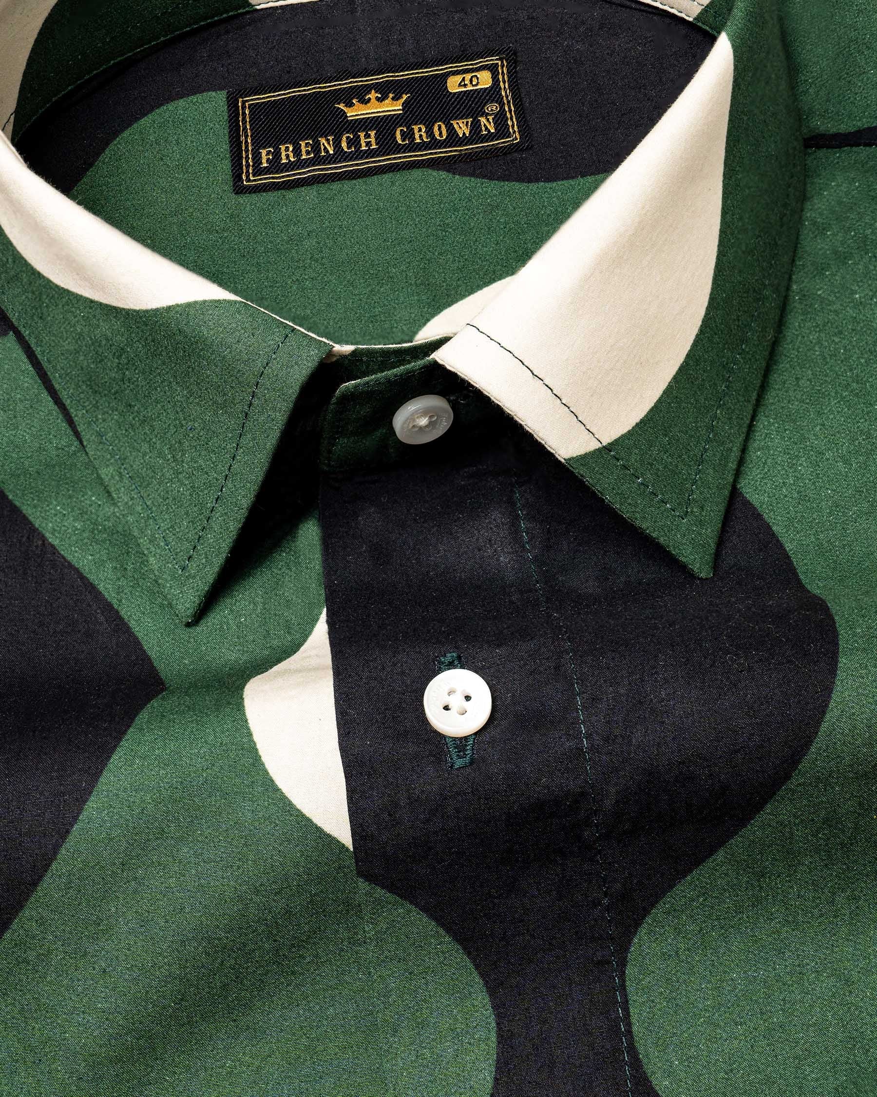 Killarney Green and Black Waves Print Premium Cotton Shirt 6697-38,6697-38,6697-39,6697-39,6697-40,6697-40,6697-42,6697-42,6697-44,6697-44,6697-46,6697-46,6697-48,6697-48,6697-50,6697-50,6697-52,6697-52