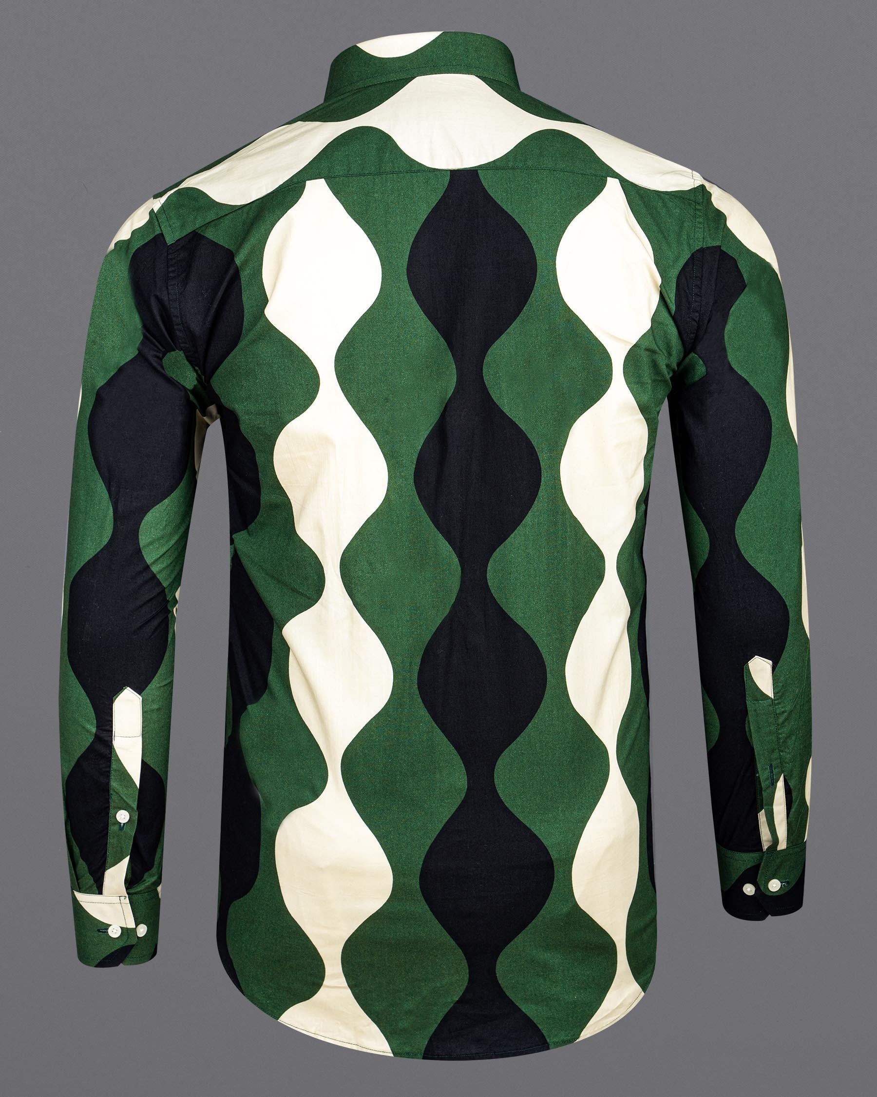 Killarney Green and Black Waves Print Premium Cotton Shirt 6697-38,6697-38,6697-39,6697-39,6697-40,6697-40,6697-42,6697-42,6697-44,6697-44,6697-46,6697-46,6697-48,6697-48,6697-50,6697-50,6697-52,6697-52