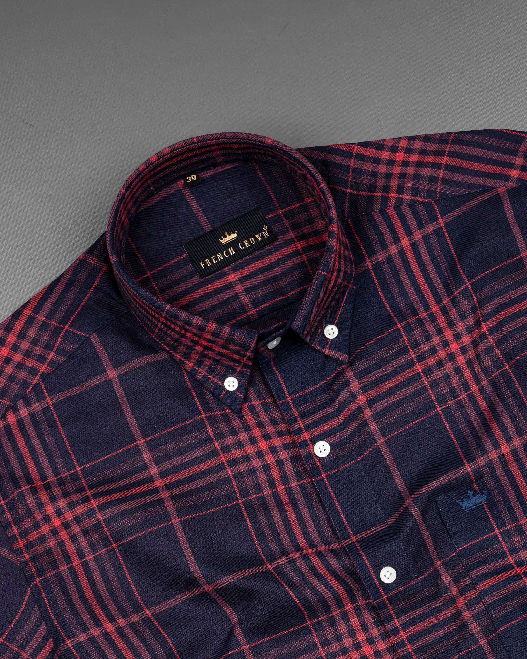 Steel Gray and Monarch Red Plaid Twill Textured Premium Cotton Shirt 6704-BD-38, 6704-BD-H-38, 6704-BD-39, 6704-BD-H-39, 6704-BD-40, 6704-BD-H-40, 6704-BD-42, 6704-BD-H-42, 6704-BD-44, 6704-BD-H-44, 6704-BD-46, 6704-BD-H-46, 6704-BD-48, 6704-BD-H-48, 6704-BD-50, 6704-BD-H-50, 6704-BD-52, 6704-BD-H-52