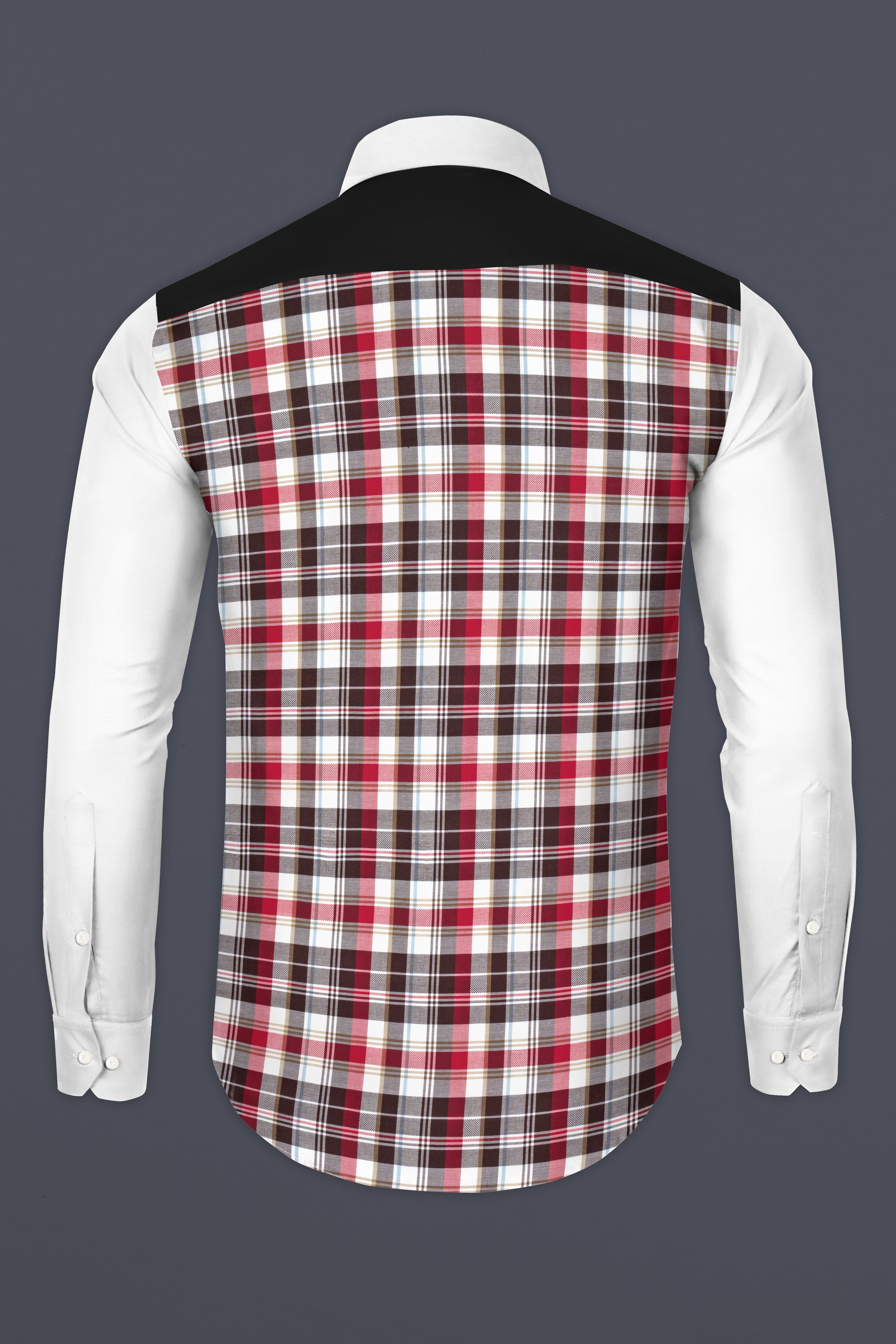 Bright White with Checkered Pocket Super Soft Premium Cotton Shirt