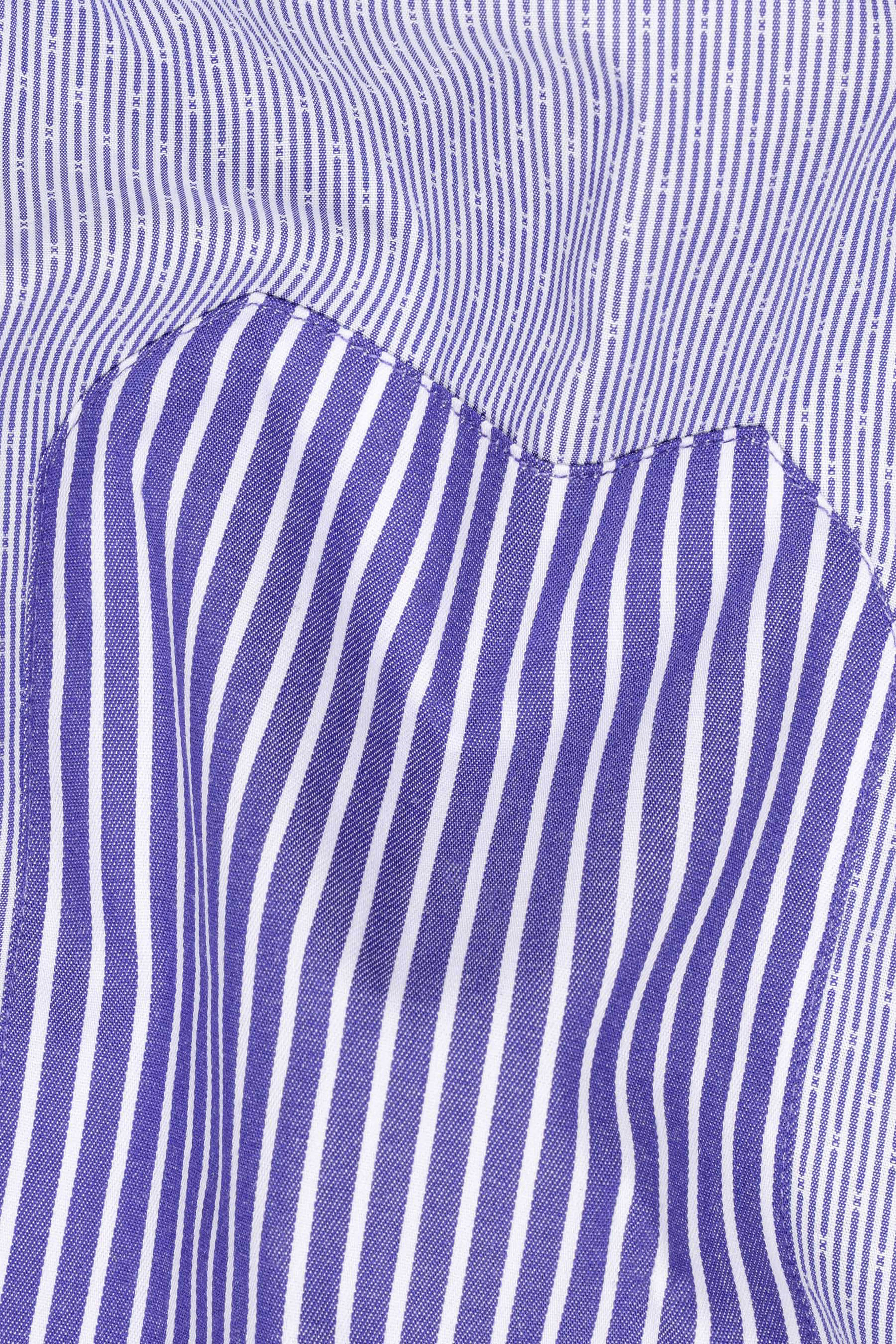 Victoria Blue Striped Premium Cotton Shirt