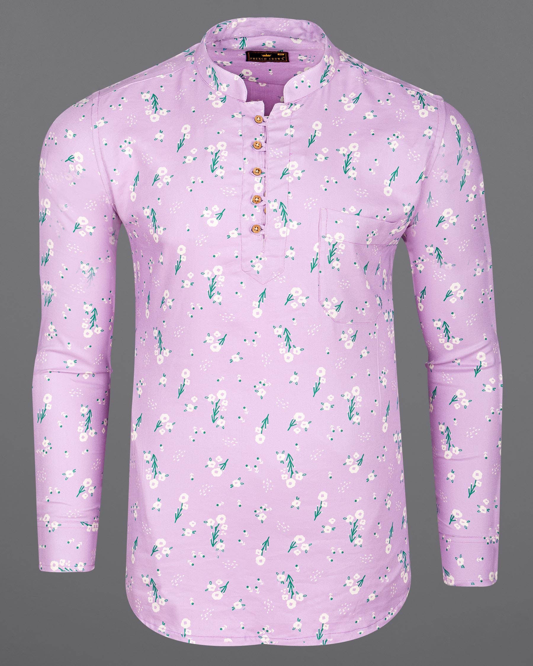 Thistle Pink Fountain Floral Printed Premium Tencel Kurta Shirt 6749-KS-38,6749-KS-38,6749-KS-39,6749-KS-39,6749-KS-40,6749-KS-40,6749-KS-42,6749-KS-42,6749-KS-44,6749-KS-44,6749-KS-46,6749-KS-46,6749-KS-48,6749-KS-48,6749-KS-50,6749-KS-50,6749-KS-52,6749-KS-52