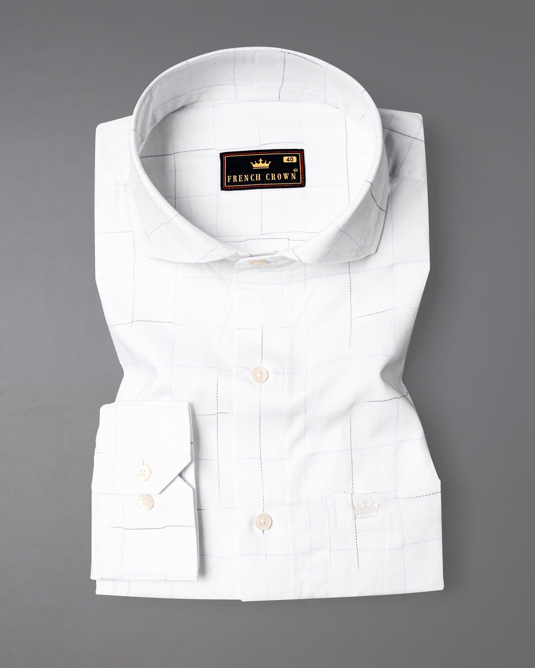 Bright White Twill Checkered Premium Cotton Shirt 6791-CA-38,6791-CA-38,6791-CA-39,6791-CA-39,6791-CA-40,6791-CA-40,6791-CA-42,6791-CA-42,6791-CA-44,6791-CA-44,6791-CA-46,6791-CA-46,6791-CA-48,6791-CA-48,6791-CA-50,6791-CA-50,6791-CA-52,6791-CA-52