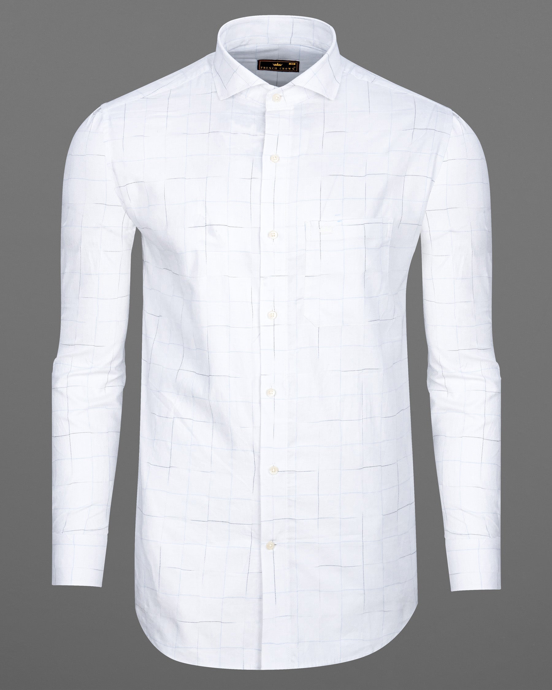 Bright White Twill Checkered Premium Cotton Shirt 6791-CA-38,6791-CA-38,6791-CA-39,6791-CA-39,6791-CA-40,6791-CA-40,6791-CA-42,6791-CA-42,6791-CA-44,6791-CA-44,6791-CA-46,6791-CA-46,6791-CA-48,6791-CA-48,6791-CA-50,6791-CA-50,6791-CA-52,6791-CA-52