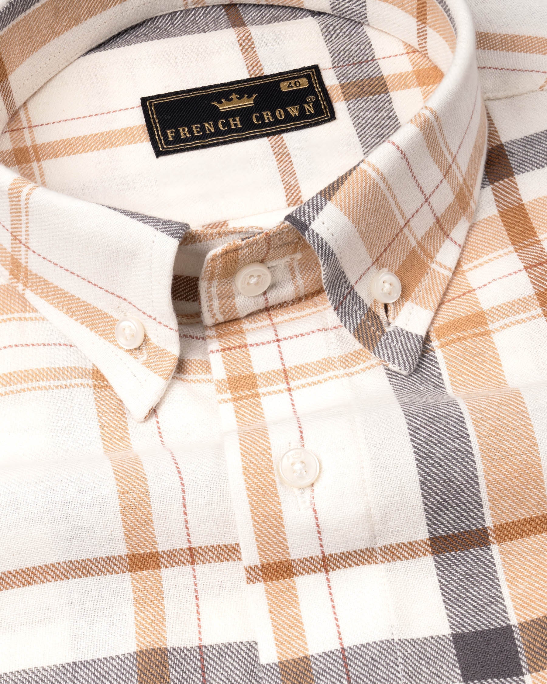 Off White Plaid Premium Tencel Shirt 6792-BD-38,6792-BD-38,6792-BD-39,6792-BD-39,6792-BD-40,6792-BD-40,6792-BD-42,6792-BD-42,6792-BD-44,6792-BD-44,6792-BD-46,6792-BD-46,6792-BD-48,6792-BD-48,6792-BD-50,6792-BD-50,6792-BD-52,6792-BD-52