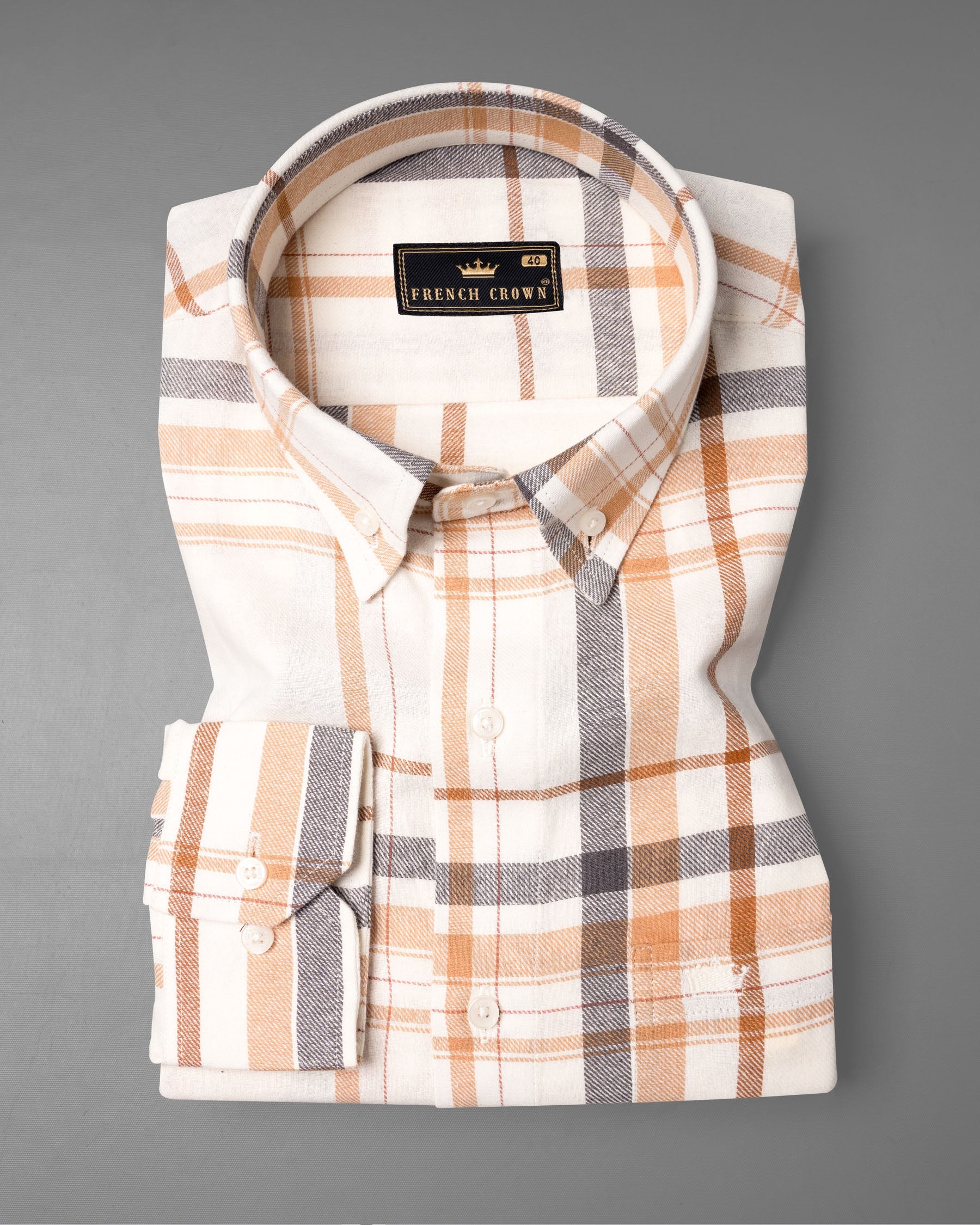 Off White Plaid Premium Tencel Shirt 6792-BD-38,6792-BD-38,6792-BD-39,6792-BD-39,6792-BD-40,6792-BD-40,6792-BD-42,6792-BD-42,6792-BD-44,6792-BD-44,6792-BD-46,6792-BD-46,6792-BD-48,6792-BD-48,6792-BD-50,6792-BD-50,6792-BD-52,6792-BD-52