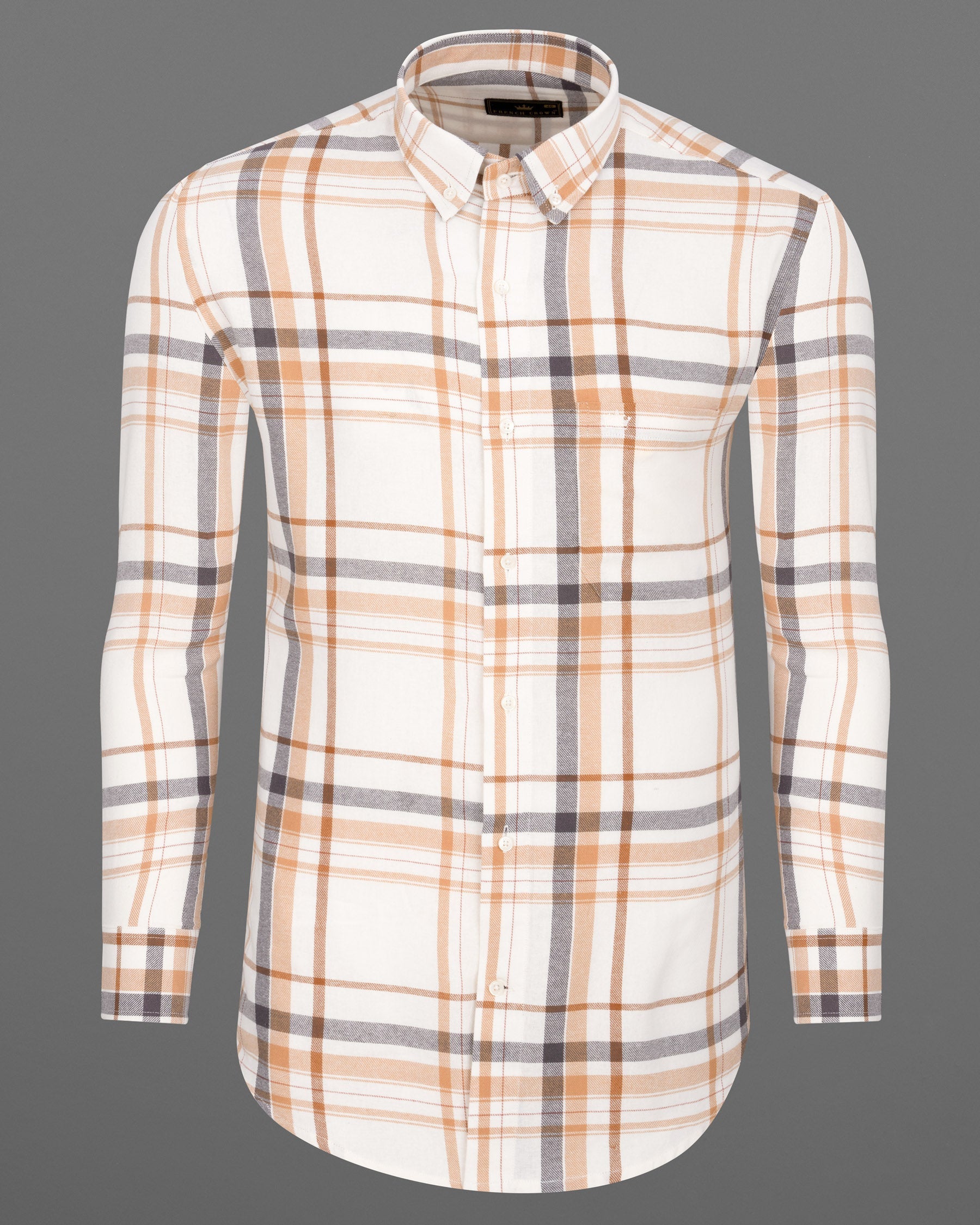 Off White Plaid Premium Tencel Shirt 6792-BD-38,6792-BD-38,6792-BD-39,6792-BD-39,6792-BD-40,6792-BD-40,6792-BD-42,6792-BD-42,6792-BD-44,6792-BD-44,6792-BD-46,6792-BD-46,6792-BD-48,6792-BD-48,6792-BD-50,6792-BD-50,6792-BD-52,6792-BD-52