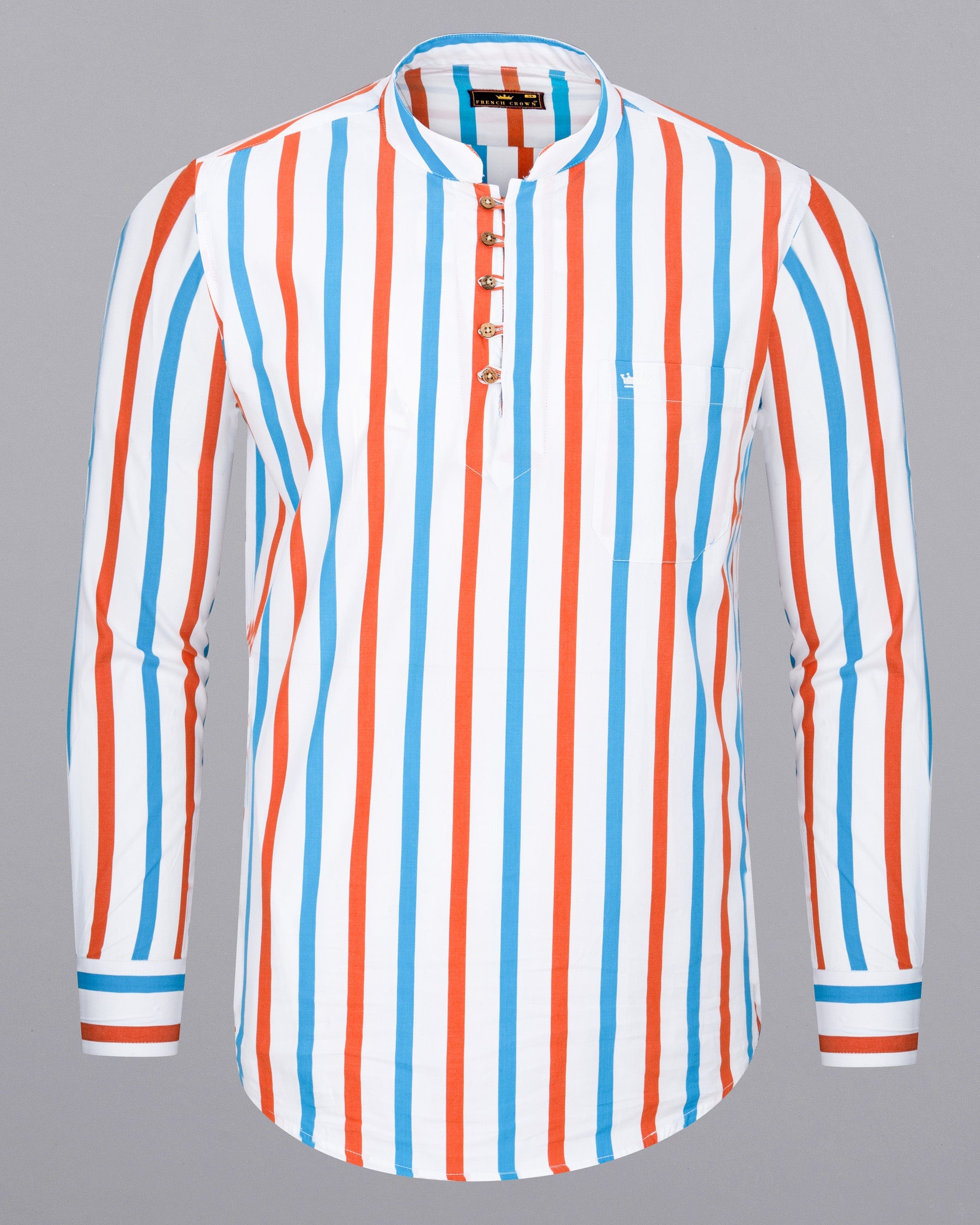 Cornflower Blue with Outrageous Orange Striped Premium Cotton Kurta Shirt 6808-KS-38,6808-KS-38,6808-KS-39,6808-KS-39,6808-KS-40,6808-KS-40,6808-KS-42,6808-KS-42,6808-KS-44,6808-KS-44,6808-KS-46,6808-KS-46,6808-KS-48,6808-KS-48,6808-KS-50,6808-KS-50,6808-KS-52,6808-KS-52