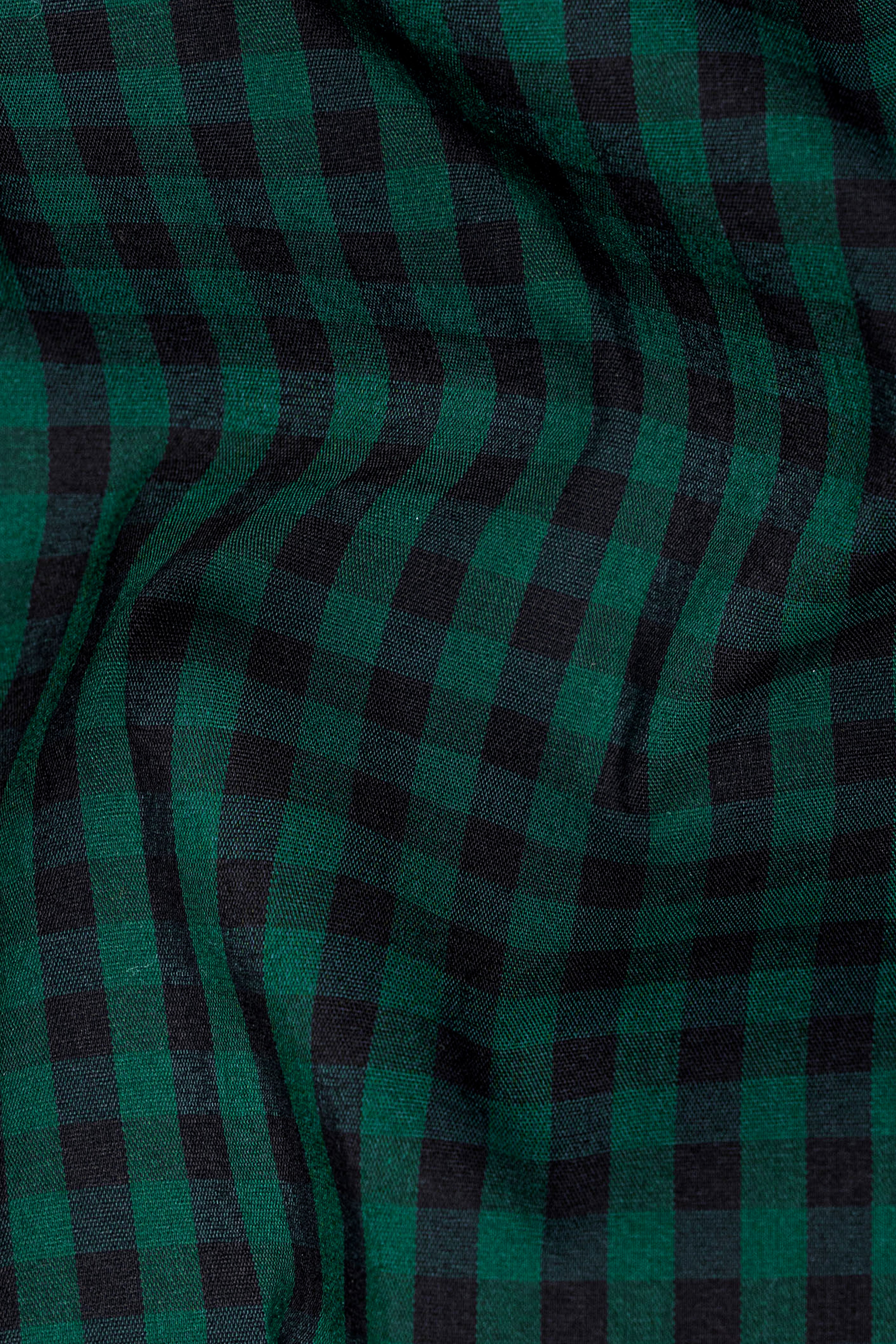 Eden Green and Jade Black Checkered Premium Cotton Shirt