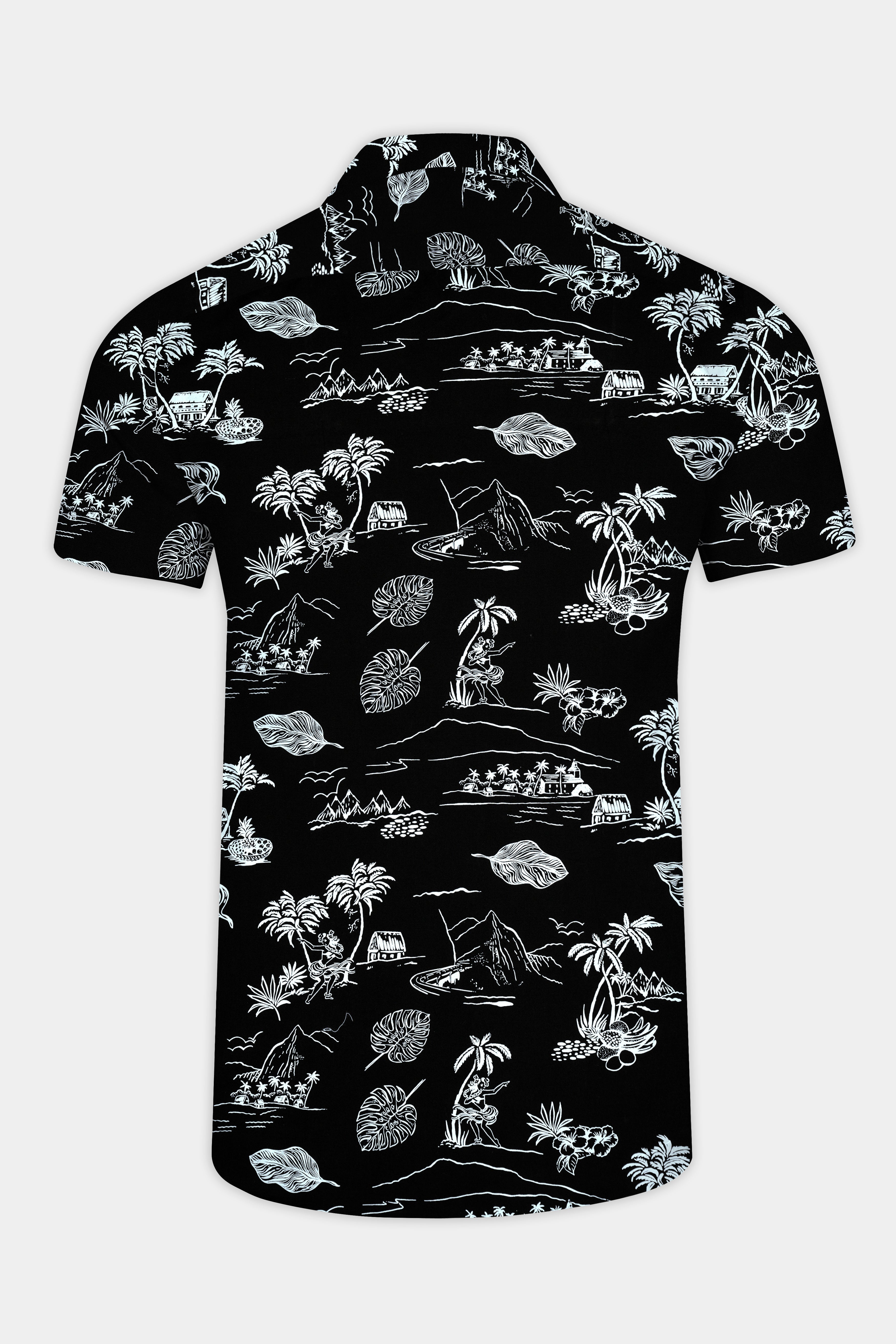 Dune Black Tropical Printed Premium Cotton Shirt