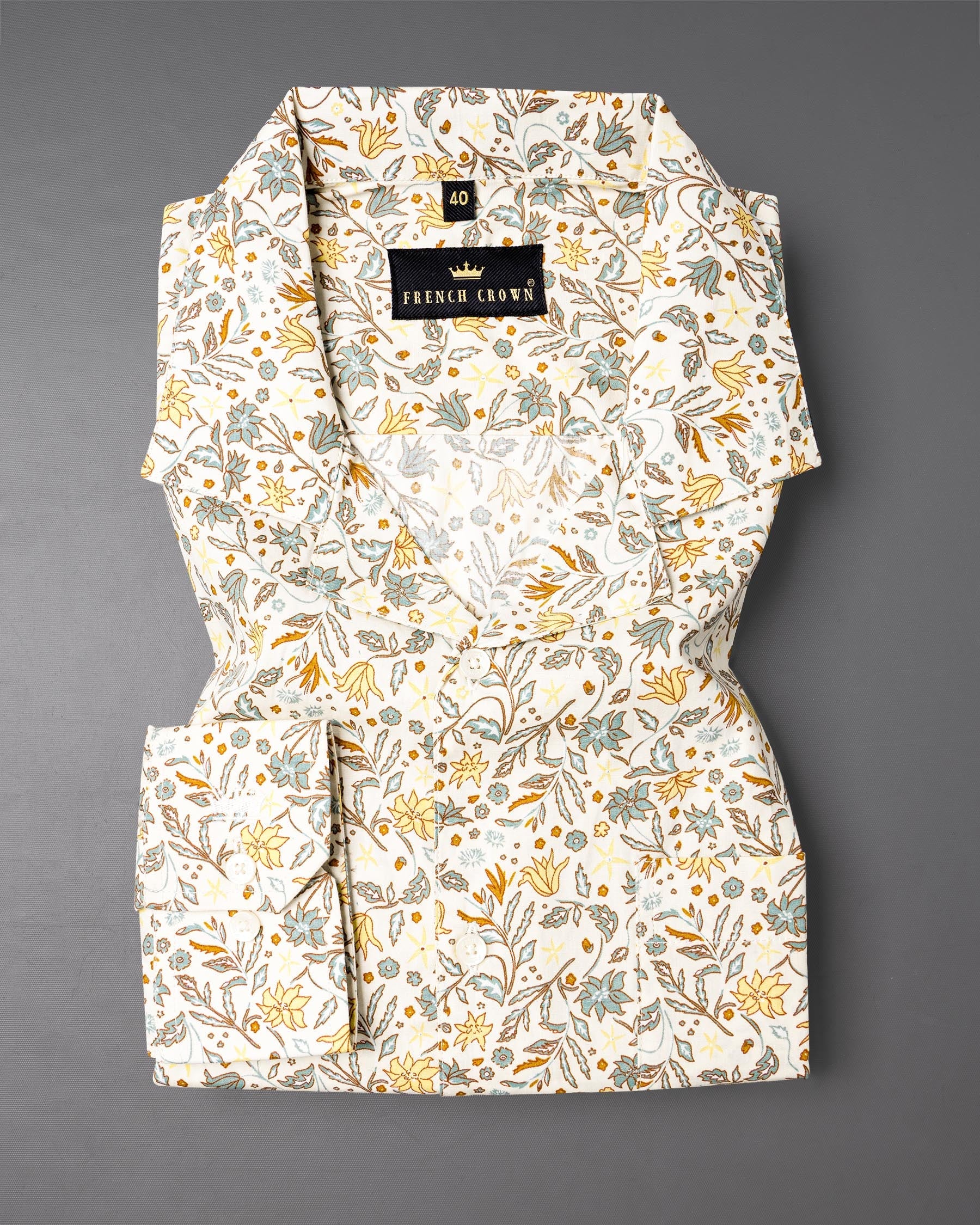 Binaca White and Lemon Yellow Multicolour Floral Printed Premium Cotton Shirt 6843-CC-38, 6843-CC-H-38, 6843-CC-39, 6843-CC-H-39, 6843-CC-40, 6843-CC-H-40, 6843-CC-42, 6843-CC-H-42, 6843-CC-44, 6843-CC-H-44, 6843-CC-46, 6843-CC-H-46, 6843-CC-48, 6843-CC-H-48, 6843-CC-50, 6843-CC-H-50, 6843-CC-52, 6843-CC-H-52