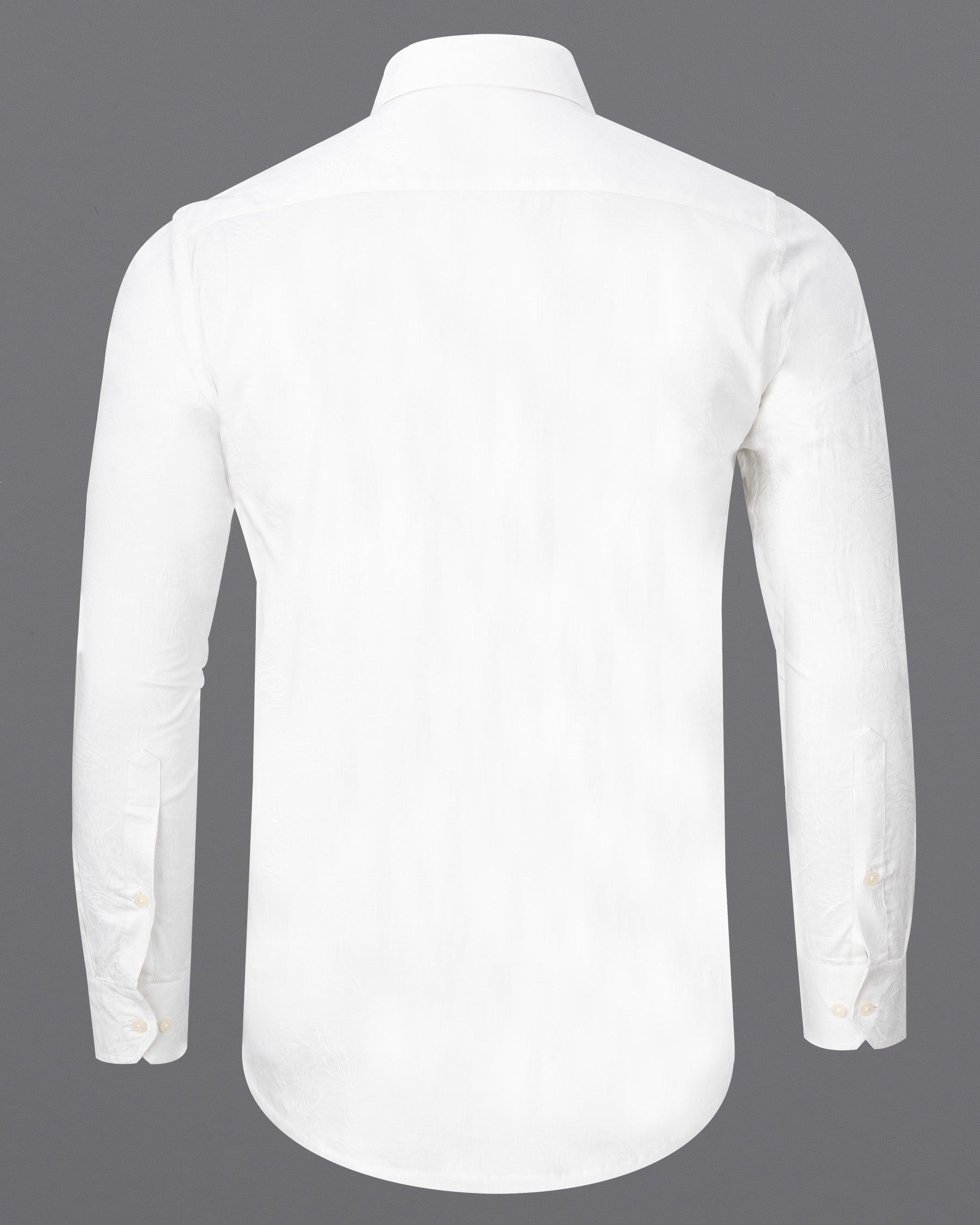 Bright White Jacquard Textured Premium Cotton Shirt