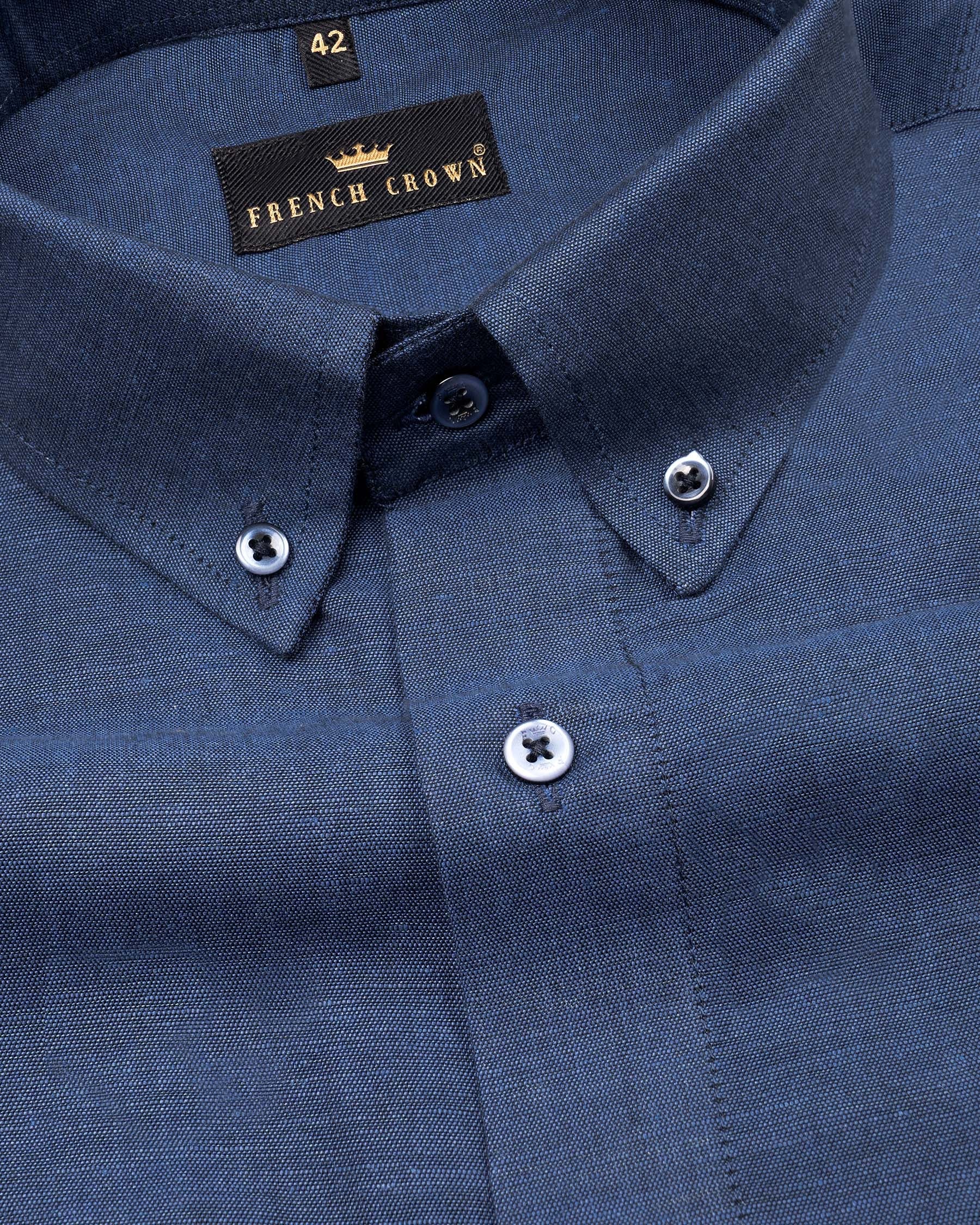 Rhino Blue Luxurious Linen Shirt