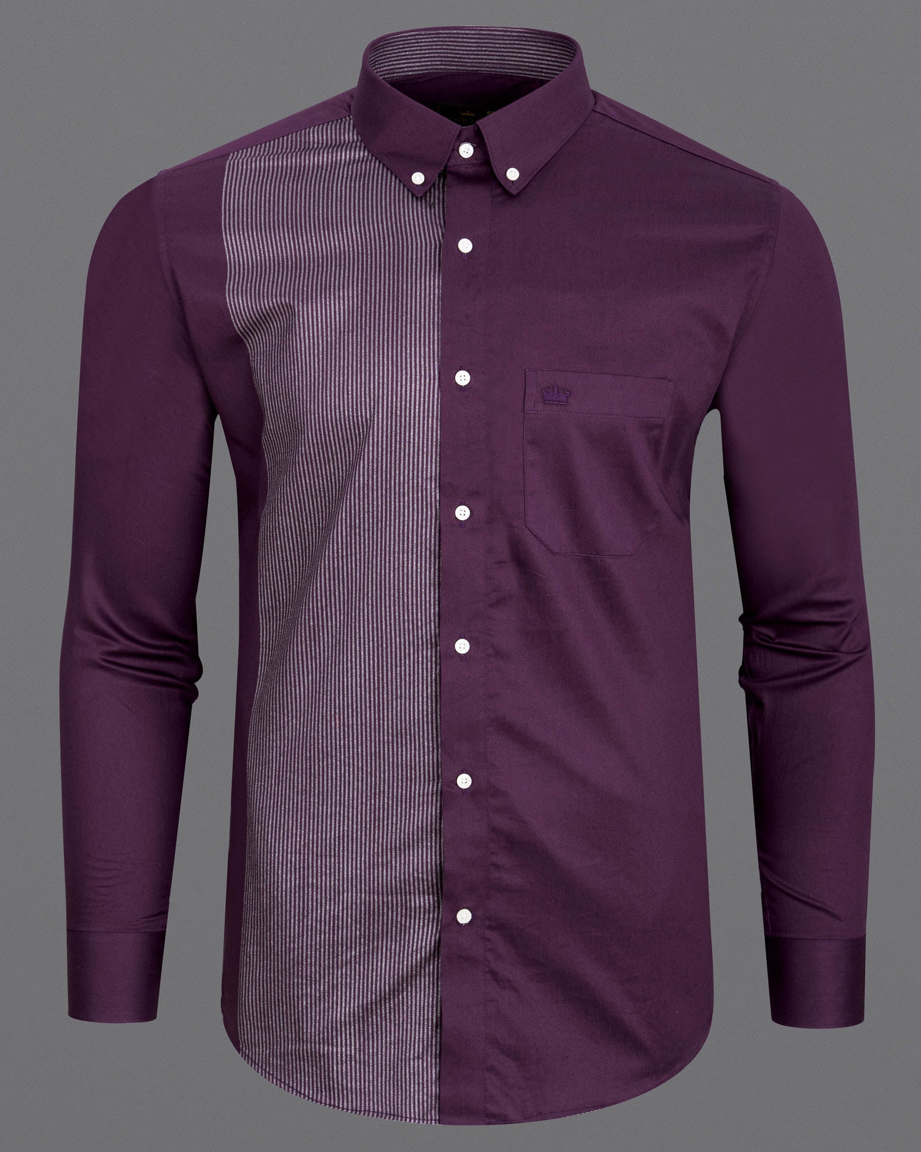 Half Thunder Purple Half Striped Premium Cotton Shirt 6877-BD-38, 6877-BD-H-38, 6877-BD-39, 6877-BD-H-39, 6877-BD-40, 6877-BD-H-40, 6877-BD-42, 6877-BD-H-42, 6877-BD-44, 6877-BD-H-44, 6877-BD-46, 6877-BD-H-46, 6877-BD-48, 6877-BD-H-48, 6877-BD-50, 6877-BD-H-50, 6877-BD-52, 6877-BD-H-52