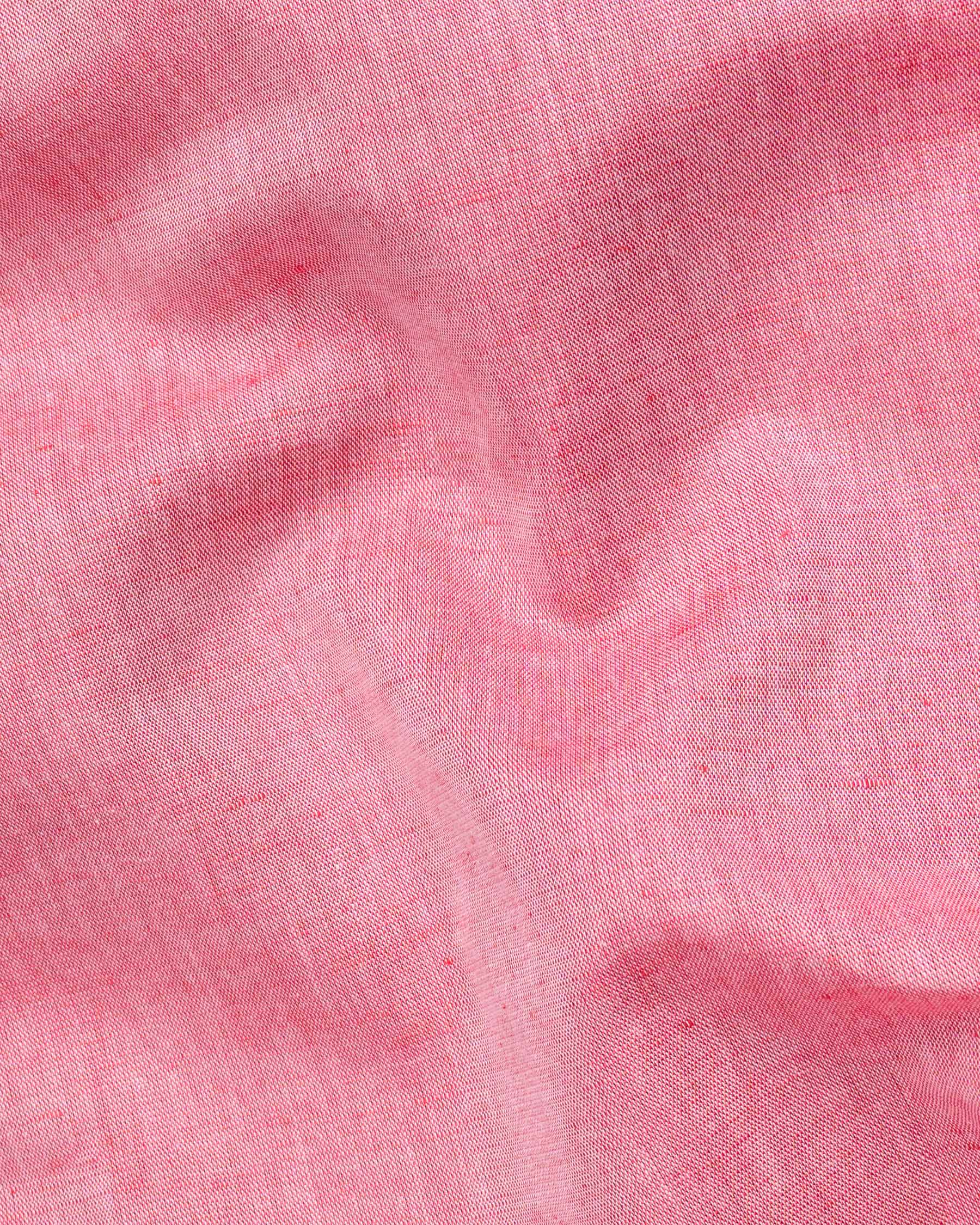 Petite Pink Luxurious Linen Shirt