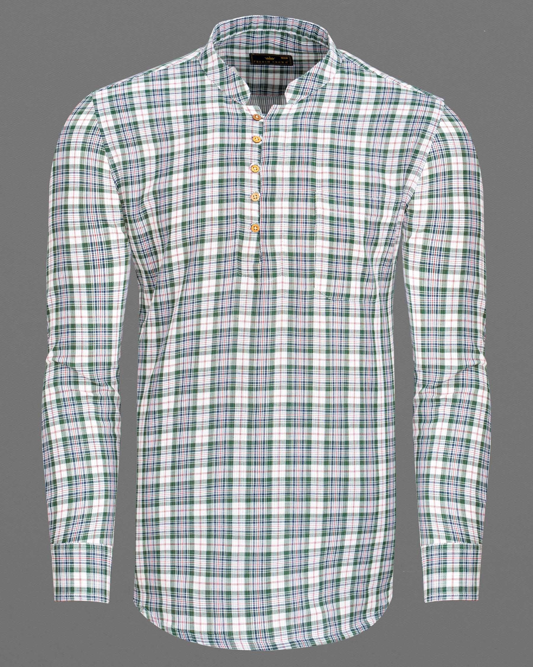 off White and Stromboli Green Plaid Twill Textured Premium Cotton Kurta Shirt 6883-KS-38,6883-KS-38,6883-KS-39,6883-KS-39,6883-KS-40,6883-KS-40,6883-KS-42,6883-KS-42,6883-KS-44,6883-KS-44,6883-KS-46,6883-KS-46,6883-KS-48,6883-KS-48,6883-KS-50,6883-KS-50,6883-KS-52,6883-KS-52