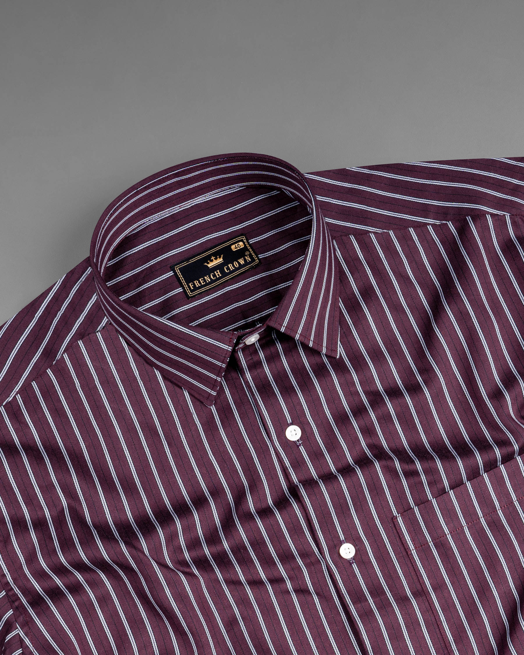 Bistre with Black and white Striped Twill Textured Premium Cotton Shirt 6886-38, 6886-H-38, 6886-39, 6886-H-39, 6886-40, 6886-H-40, 6886-42, 6886-H-42, 6886-44, 6886-H-44, 6886-46, 6886-H-46, 6886-48, 6886-H-48, 6886-50, 6886-H-50, 6886-52, 6886-H-52