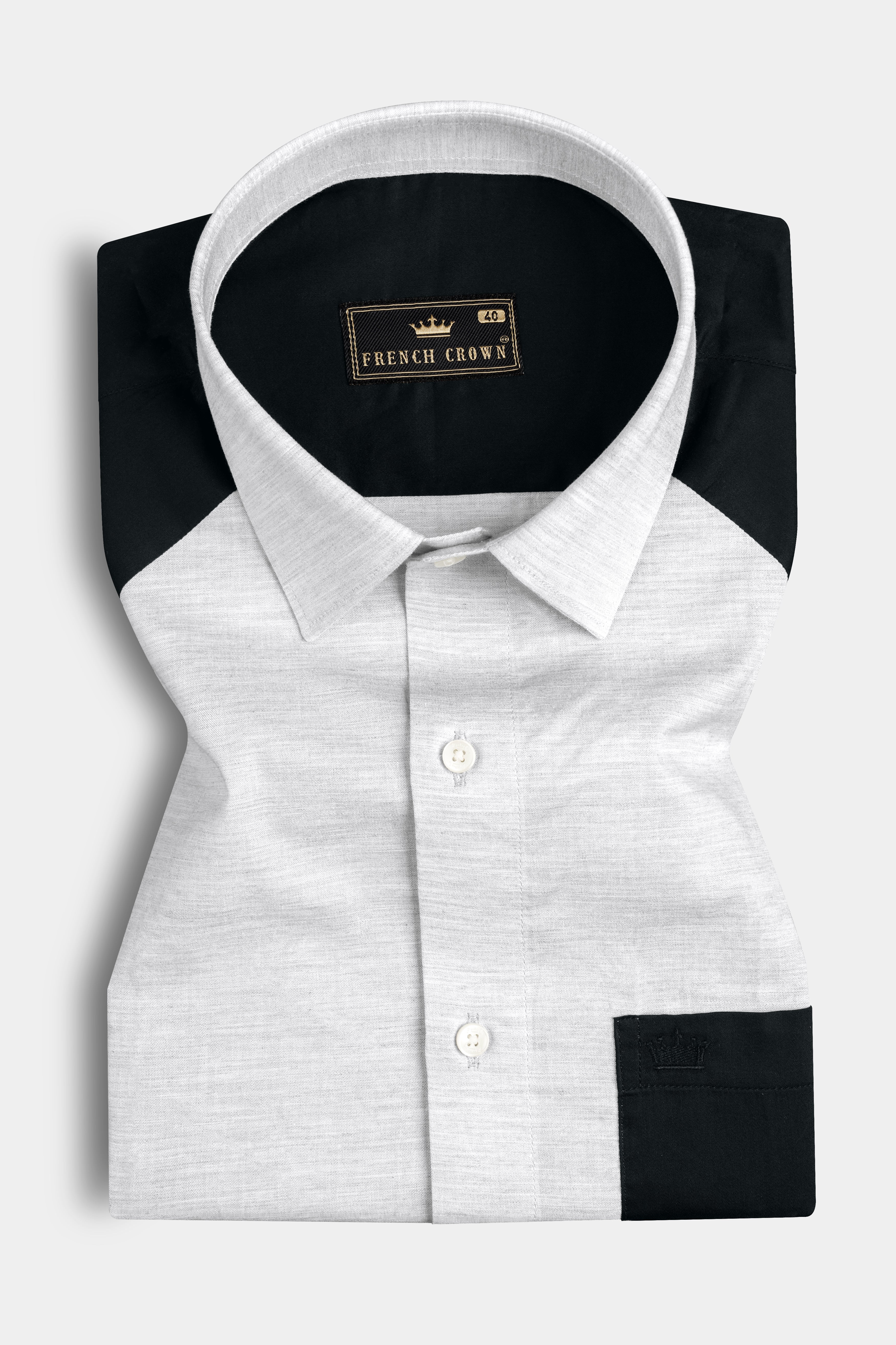 Jade Black and Grey Patterned Premium Cotton Designer Shirt