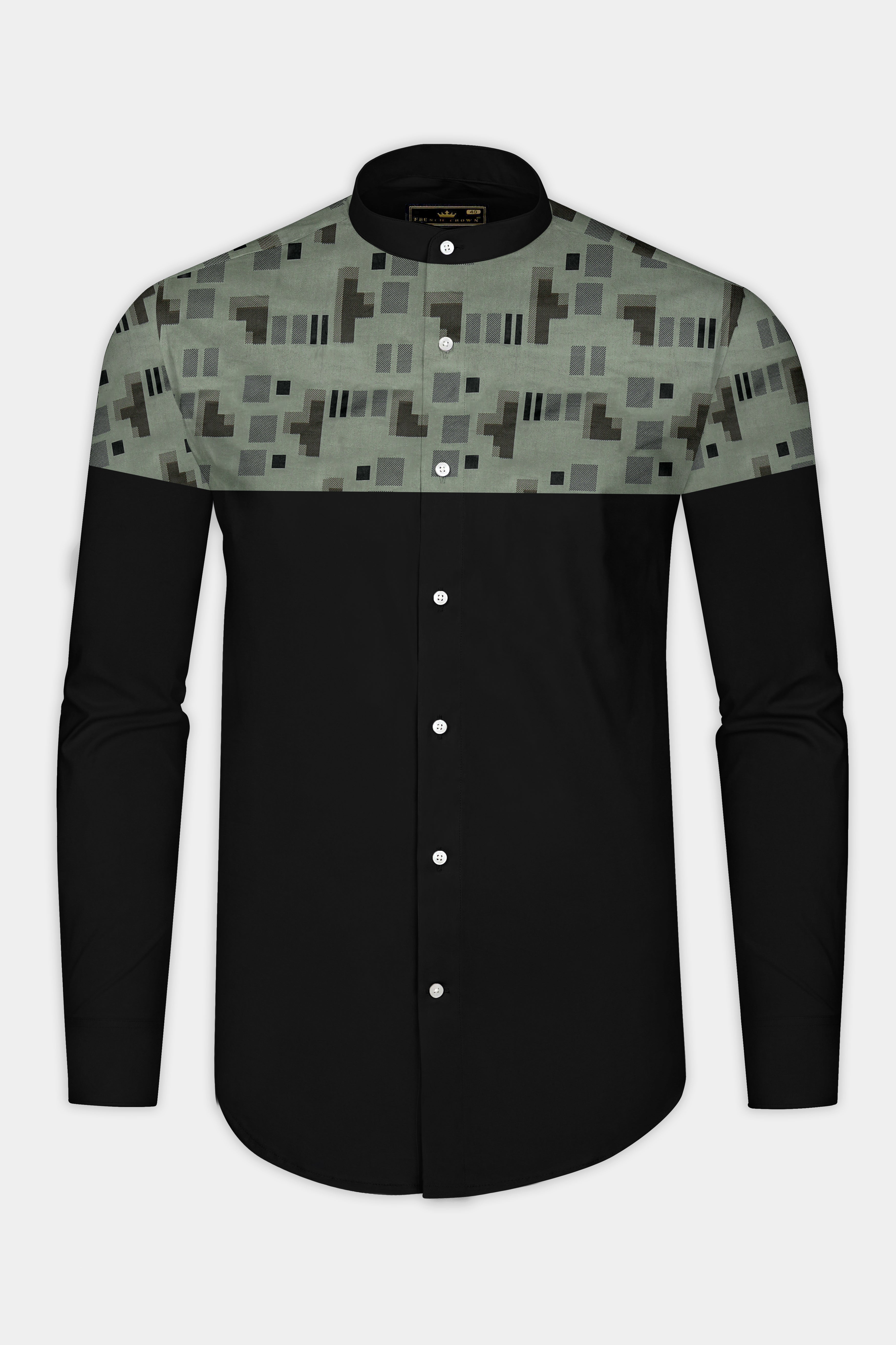 Jade Black and Pale Oyster Super Soft Premium Cotton Shirt