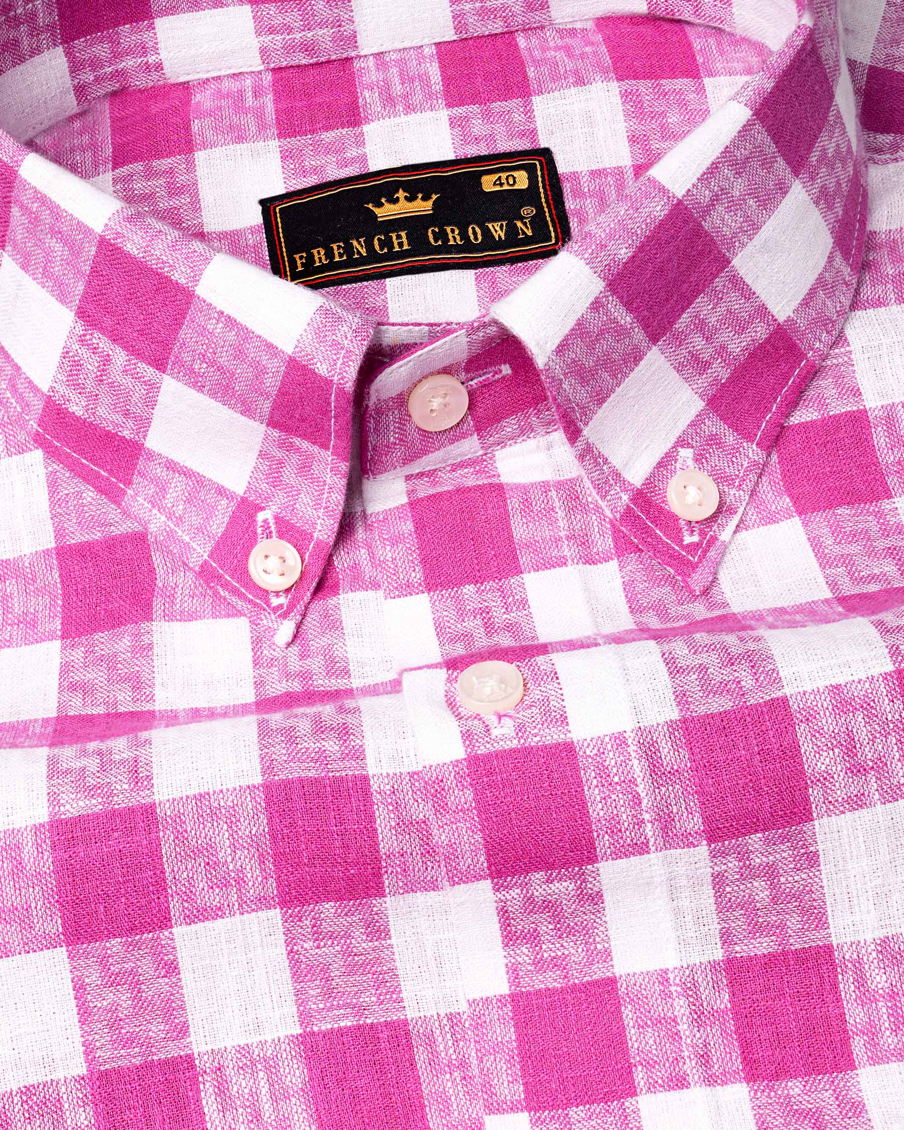 Bright White and Cerise Pink Plaid Twill Premium Cotton Shirt 6927-BD-38,6927-BD-38,6927-BD-39,6927-BD-39,6927-BD-40,6927-BD-40,6927-BD-42,6927-BD-42,6927-BD-44,6927-BD-44,6927-BD-46,6927-BD-46,6927-BD-48,6927-BD-48,6927-BD-50,6927-BD-50,6927-BD-52,6927-BD-52