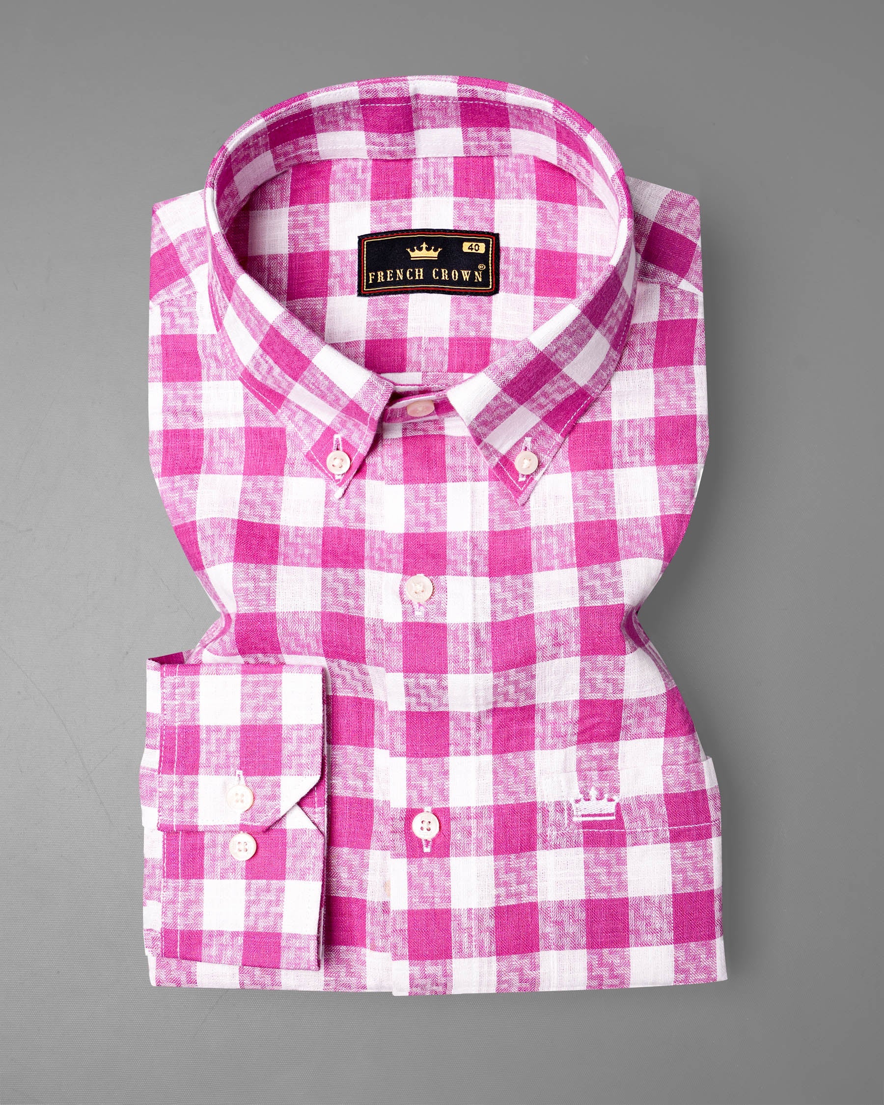 Bright White and Cerise Pink Plaid Twill Premium Cotton Shirt 6927-BD-38,6927-BD-38,6927-BD-39,6927-BD-39,6927-BD-40,6927-BD-40,6927-BD-42,6927-BD-42,6927-BD-44,6927-BD-44,6927-BD-46,6927-BD-46,6927-BD-48,6927-BD-48,6927-BD-50,6927-BD-50,6927-BD-52,6927-BD-52