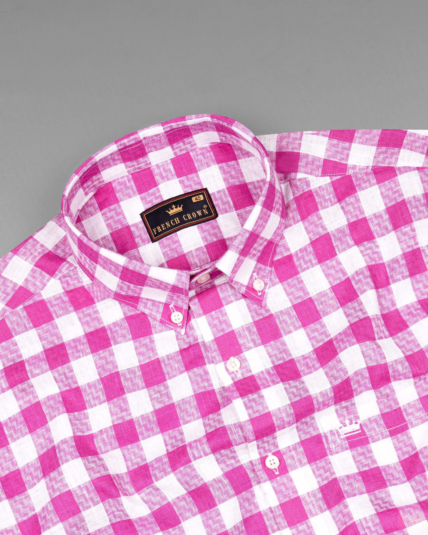 Bright White and Cerise Pink Plaid Twill Premium Cotton Shirt 6927-BD-38,6927-BD-38,6927-BD-39,6927-BD-39,6927-BD-40,6927-BD-40,6927-BD-42,6927-BD-42,6927-BD-44,6927-BD-44,6927-BD-46,6927-BD-46,6927-BD-48,6927-BD-48,6927-BD-50,6927-BD-50,6927-BD-52,6927-BD-52