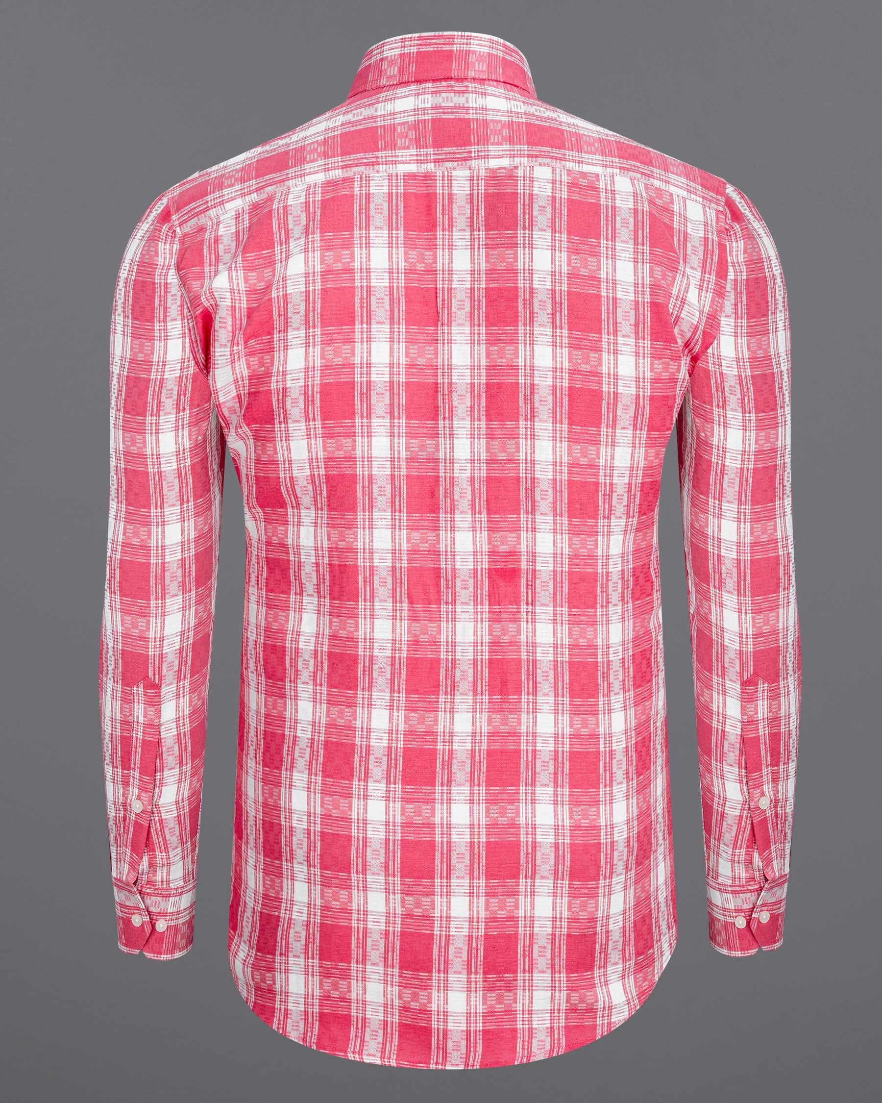 Mandy Pink and Bright White Checkered Twill Premium Cotton Shirt 6930-38,6930-38,6930-39,6930-39,6930-40,6930-40,6930-42,6930-42,6930-44,6930-44,6930-46,6930-46,6930-48,6930-48,6930-50,6930-50,6930-52,6930-52