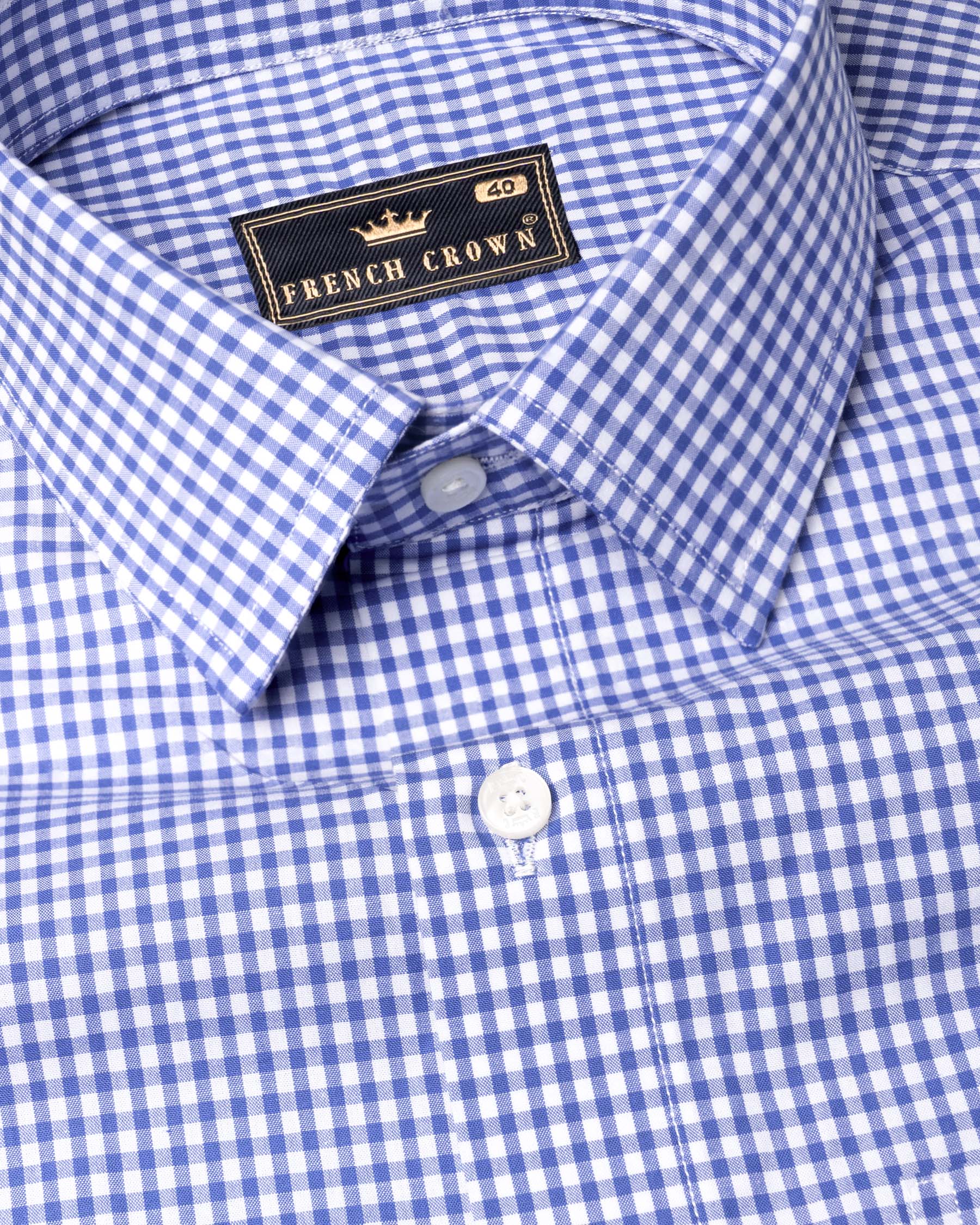 Portage Blue Checkered Premium Cotton Shirt 6934-38,6934-38,6934-39,6934-39,6934-40,6934-40,6934-42,6934-42,6934-44,6934-44,6934-46,6934-46,6934-48,6934-48,6934-50,6934-50,6934-52,6934-52