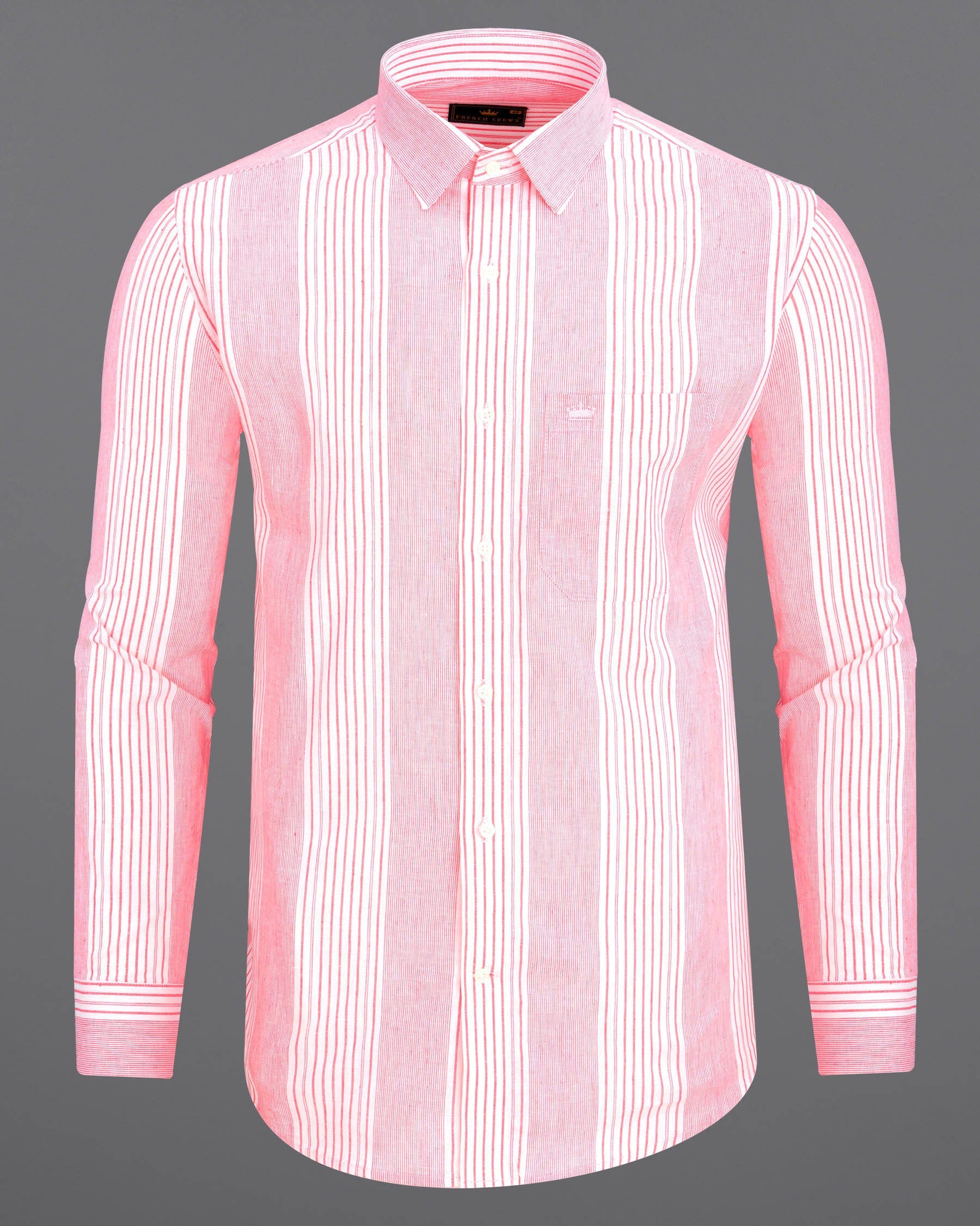 Froly Pink Striped Luxurious Linen Shirt 6936-38,6936-38,6936-39,6936-39,6936-40,6936-40,6936-42,6936-42,6936-44,6936-44,6936-46,6936-46,6936-48,6936-48,6936-50,6936-50,6936-52,6936-52