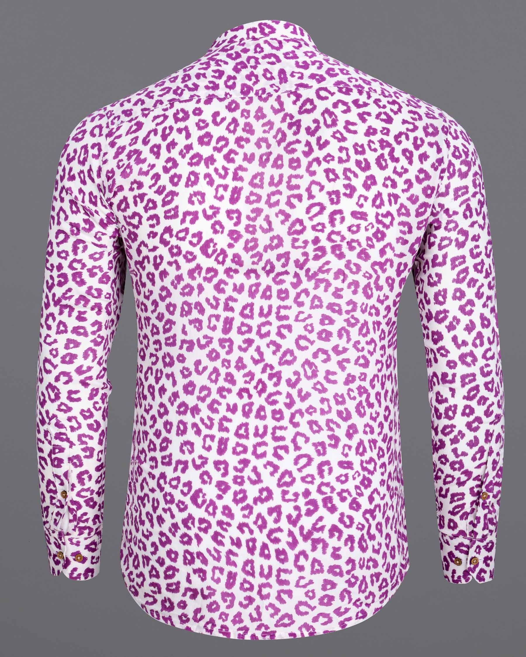 Bright White with Tapestry Pink Cheetah Print Lightweight Premium Tencel Kurta Shirt 6945-KS-38,6945-KS-H-38,6945-KS-39,6945-KS-H-39,6945-KS-40,6945-KS-H-40,6945-KS-42,6945-KS-H-42,6945-KS-44,6945-KS-H-44,6945-KS-46,6945-KS-H-46,6945-KS-48,6945-KS-H-48,6945-KS-50,6945-KS-H-50,6945-KS-52,6945-KS-H-52