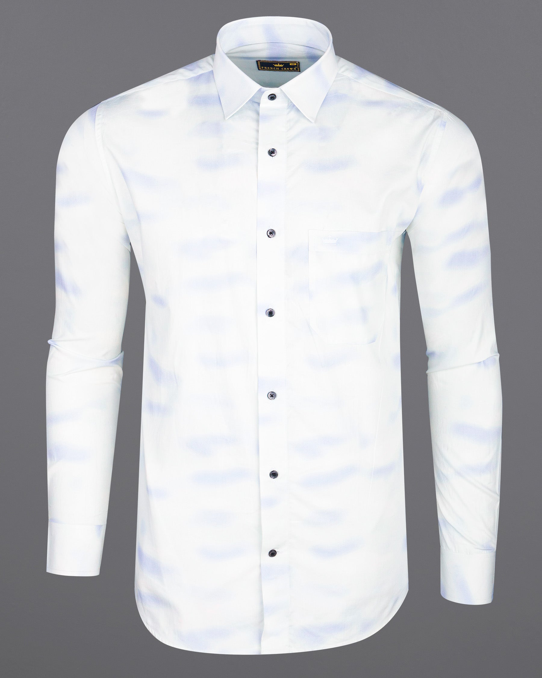 Bright White with Jagged Ice Tie Dye Print Premium Cotton Shirt 6963-BLK-38,6963-BLK-H-38,6963-BLK-39,6963-BLK-H-39,6963-BLK-40,6963-BLK-H-40,6963-BLK-42,6963-BLK-H-42,6963-BLK-44,6963-BLK-H-44,6963-BLK-46,6963-BLK-H-46,6963-BLK-48,6963-BLK-H-48,6963-BLK-50,6963-BLK-H-50,6963-BLK-52,6963-BLK-H-52