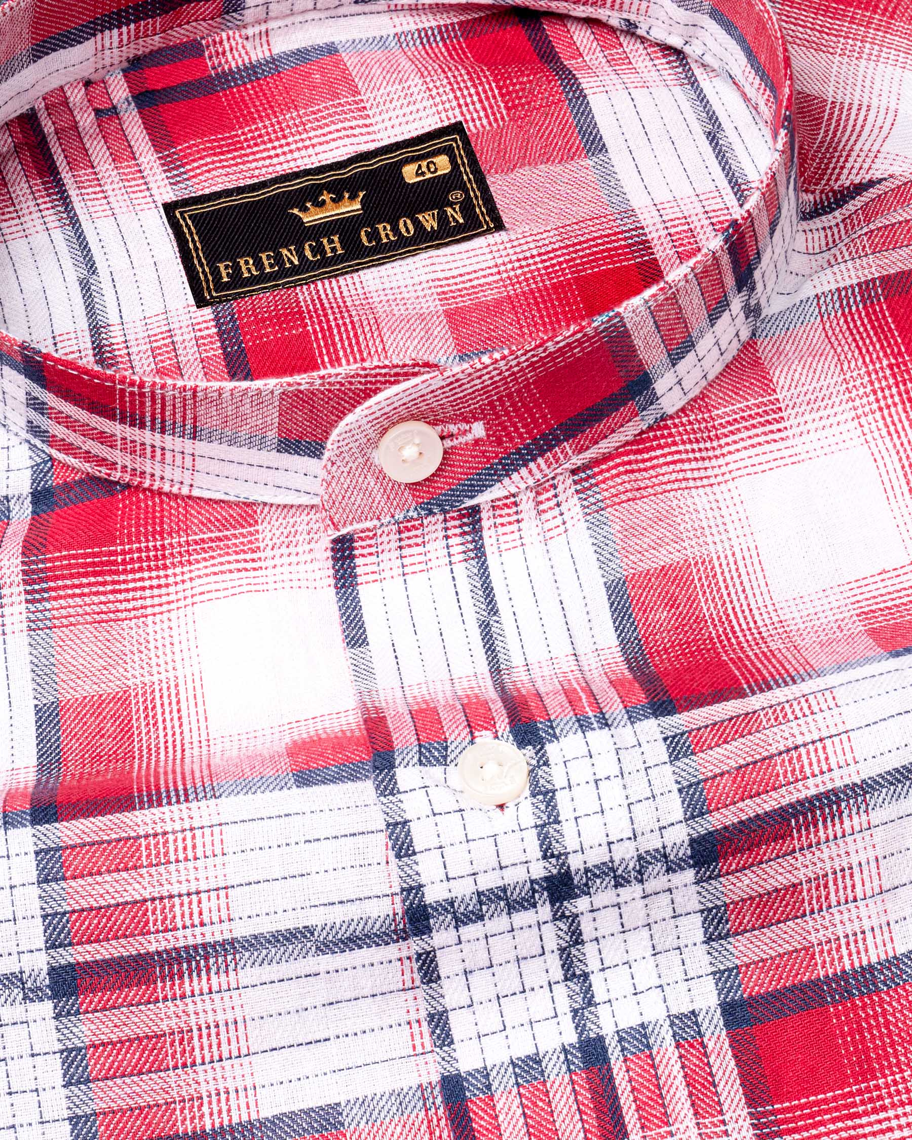 Bright White and Scarlet Red Plaid Twill Premium Cotton Shirt 6971-M-38,6971-M-38,6971-M-39,6971-M-39,6971-M-40,6971-M-40,6971-M-42,6971-M-42,6971-M-44,6971-M-44,6971-M-46,6971-M-46,6971-M-48,6971-M-48,6971-M-50,6971-M-50,6971-M-52,6971-M-52