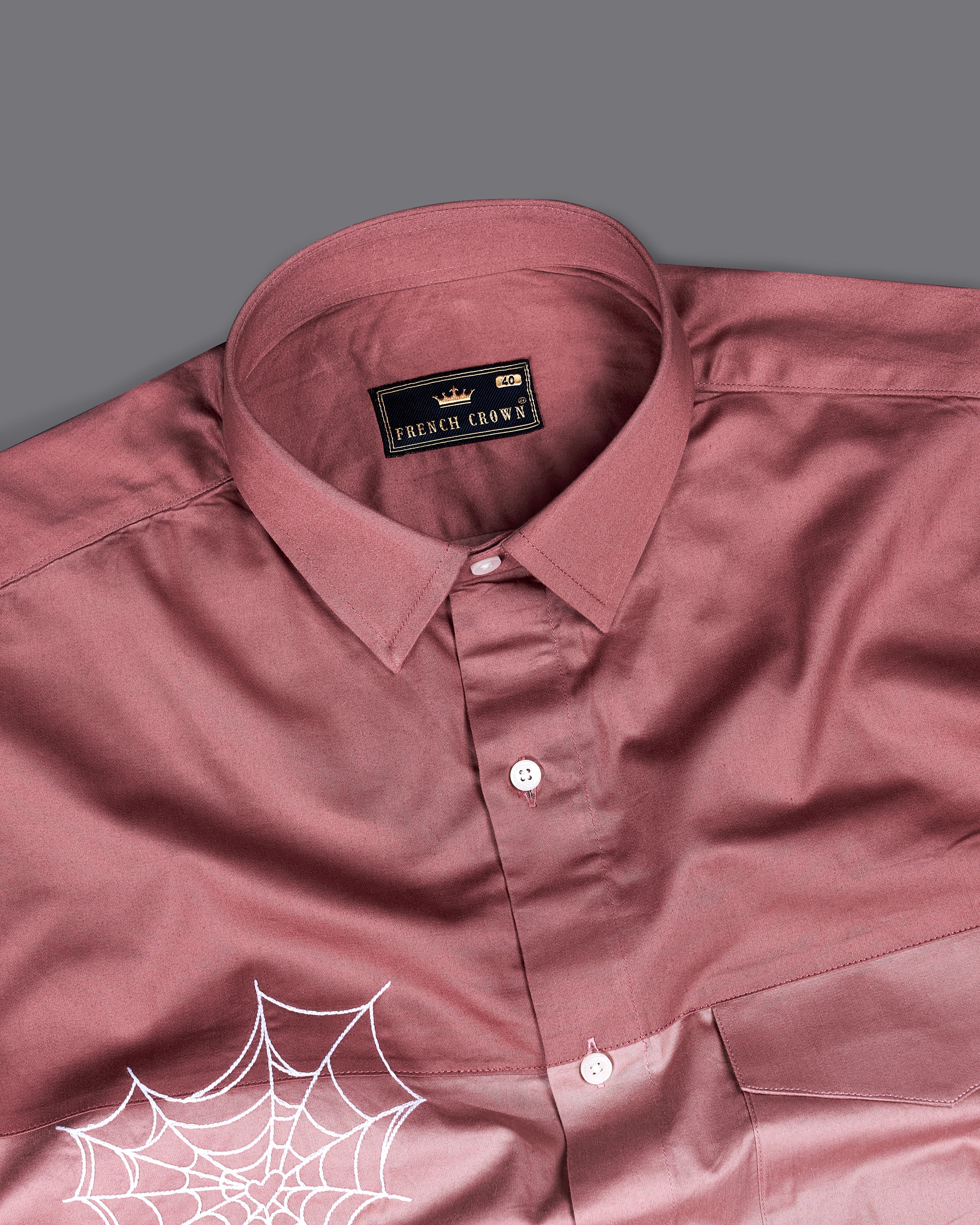 Coral Tree with Careys Pink Spider Embroidered Super Soft Premium Cotton Shirt 6987-P134-E016-38, 6987-P134-E016-H-38, 6987-P134-E016-39, 6987-P134-E016-H-39, 6987-P134-E016-40, 6987-P134-E016-H-40, 6987-P134-E016-42, 6987-P134-E016-H-42, 6987-P134-E016-44, 6987-P134-E016-H-44, 6987-P134-E016-46, 6987-P134-E016-H-46, 6987-P134-E016-48, 6987-P134-E016-H-48, 6987-P134-E016-50, 6987-P134-E016-H-50, 6987-P134-E016-52, 6987-P134-E016-H-52