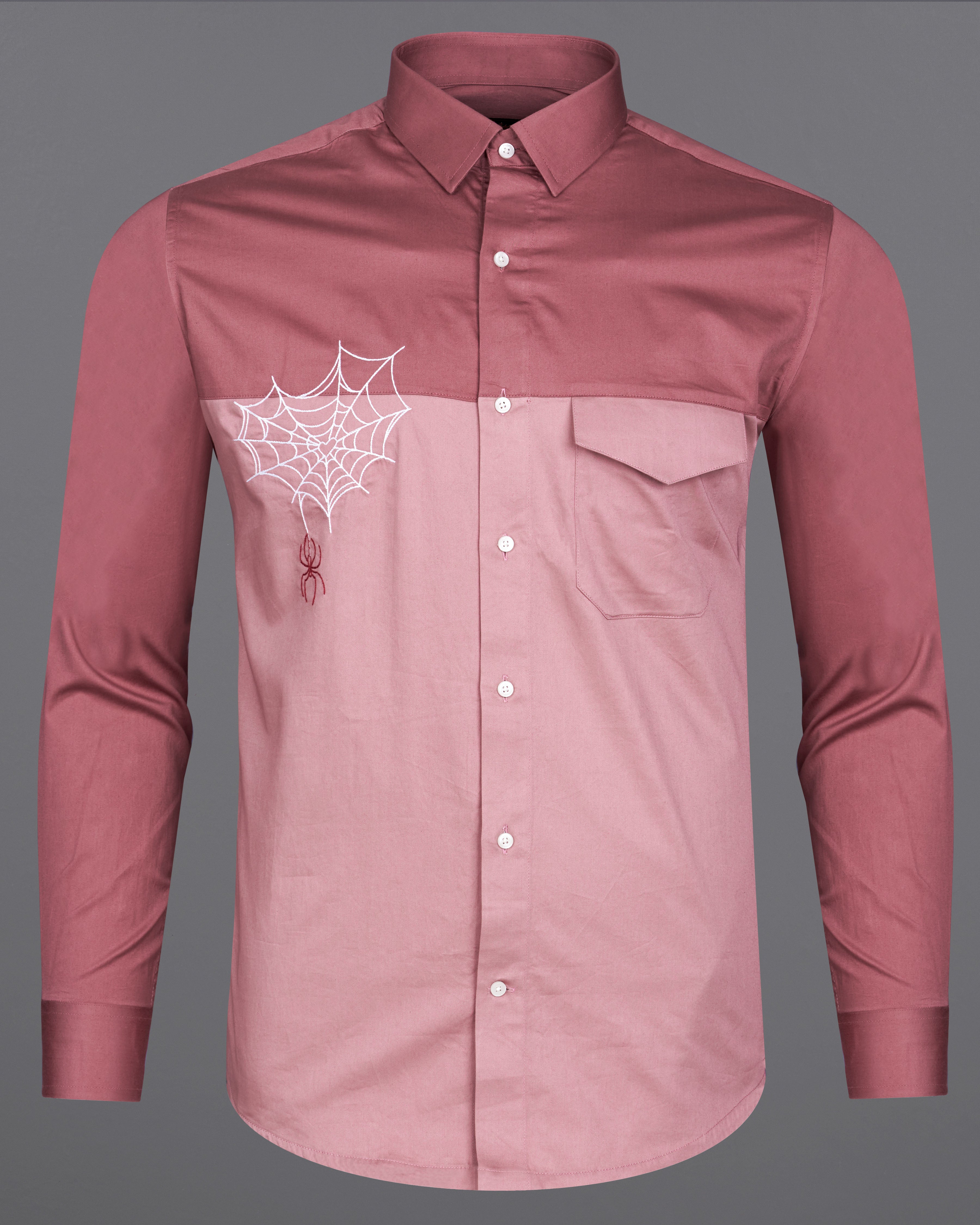 Coral Tree with Careys Pink Spider Embroidered Super Soft Premium Cotton Shirt 6987-P134-E016-38, 6987-P134-E016-H-38, 6987-P134-E016-39, 6987-P134-E016-H-39, 6987-P134-E016-40, 6987-P134-E016-H-40, 6987-P134-E016-42, 6987-P134-E016-H-42, 6987-P134-E016-44, 6987-P134-E016-H-44, 6987-P134-E016-46, 6987-P134-E016-H-46, 6987-P134-E016-48, 6987-P134-E016-H-48, 6987-P134-E016-50, 6987-P134-E016-H-50, 6987-P134-E016-52, 6987-P134-E016-H-52