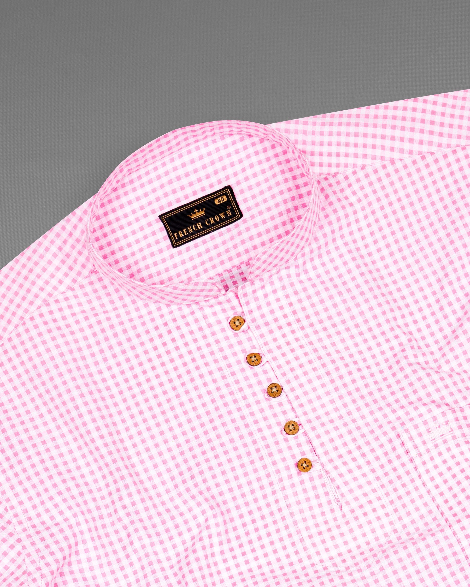 Carnation Pink Checked Seersucker Giza Cotton Kurta Shirt 7009-KS-38,7009-KS-38,7009-KS-39,7009-KS-39,7009-KS-40,7009-KS-40,7009-KS-42,7009-KS-42,7009-KS-44,7009-KS-44,7009-KS-46,7009-KS-46,7009-KS-48,7009-KS-48,7009-KS-50,7009-KS-50,7009-KS-52,7009-KS-52