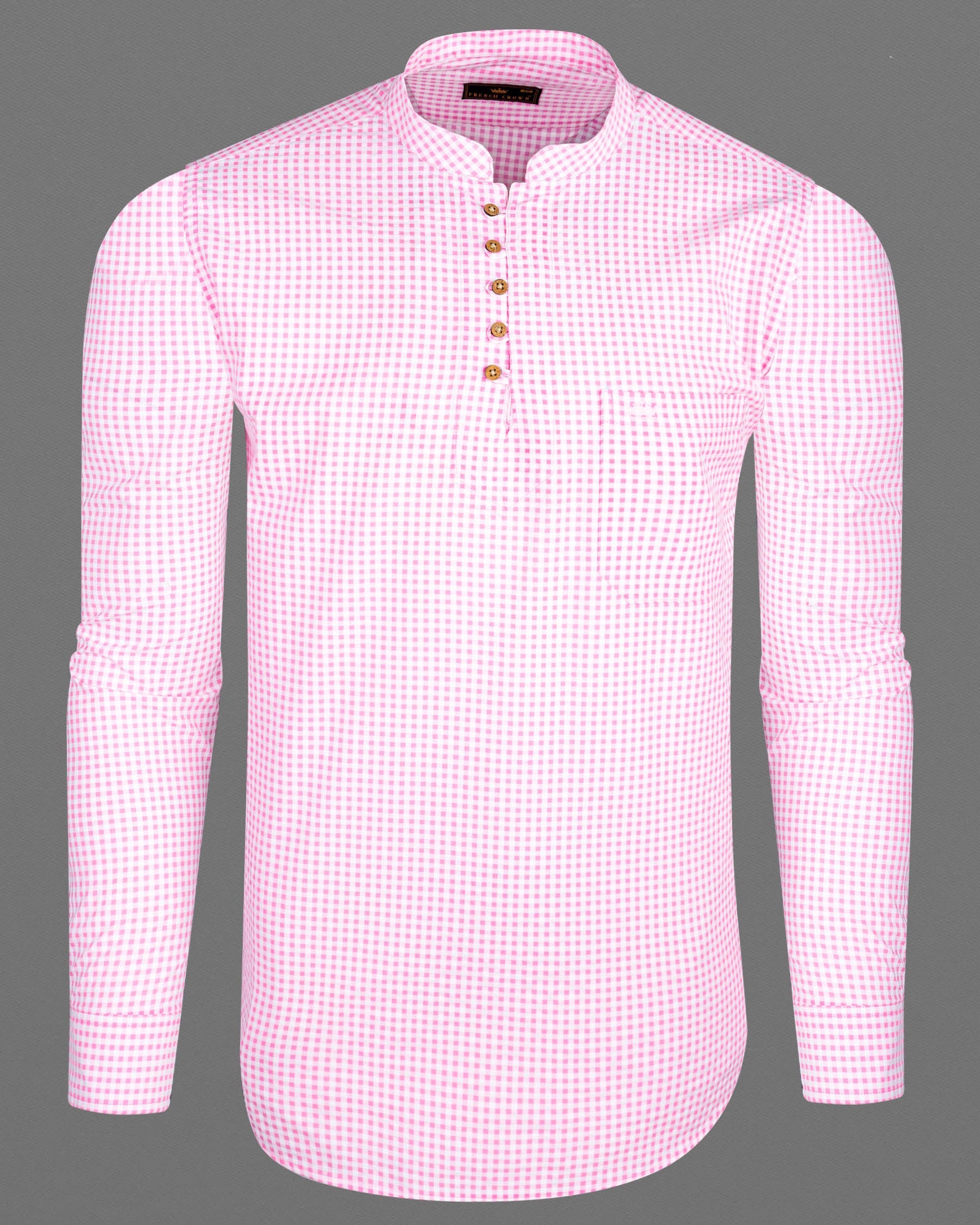 Carnation Pink Checked Seersucker Giza Cotton Kurta Shirt 7009-KS-38,7009-KS-38,7009-KS-39,7009-KS-39,7009-KS-40,7009-KS-40,7009-KS-42,7009-KS-42,7009-KS-44,7009-KS-44,7009-KS-46,7009-KS-46,7009-KS-48,7009-KS-48,7009-KS-50,7009-KS-50,7009-KS-52,7009-KS-52